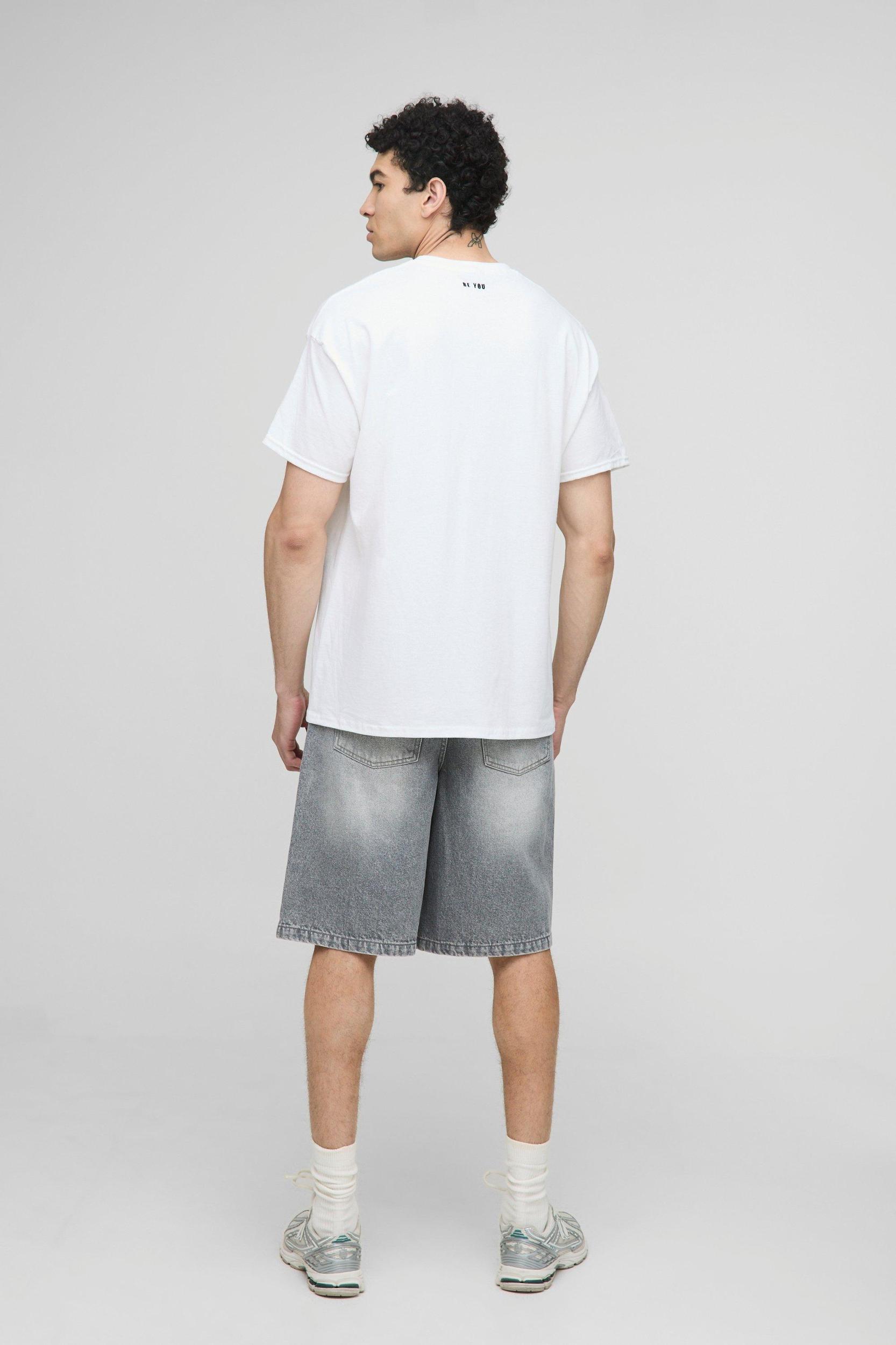 White Oversized Pride Embroidered Be You T-Shirt | boohooMAN USA Product Image