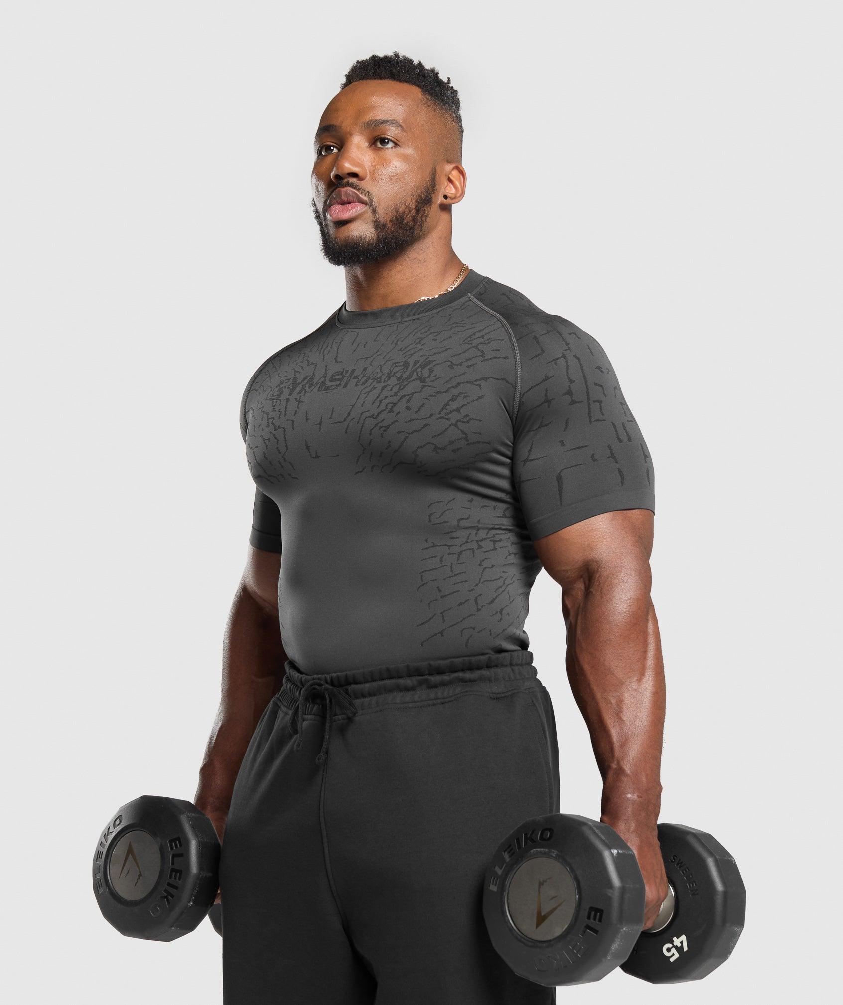 Gymshark Tectonic Seamless T Shirt - Asphalt Grey/Black Male Product Image