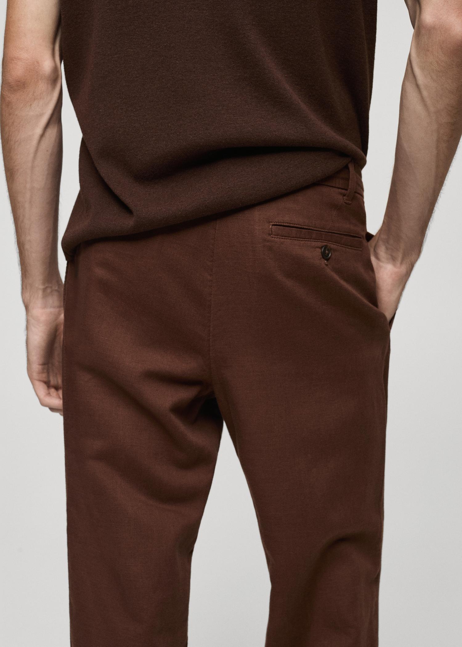 Slim-fit pants with drawstring - Men | MANGO USA Product Image