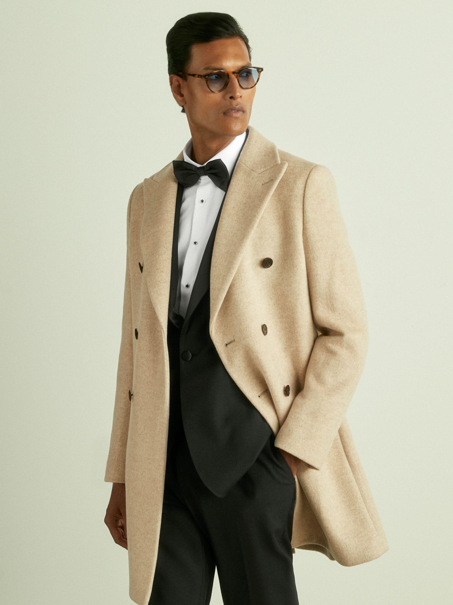 Regular Fit Single Breasted Tuxedo Jacket in Black Product Image