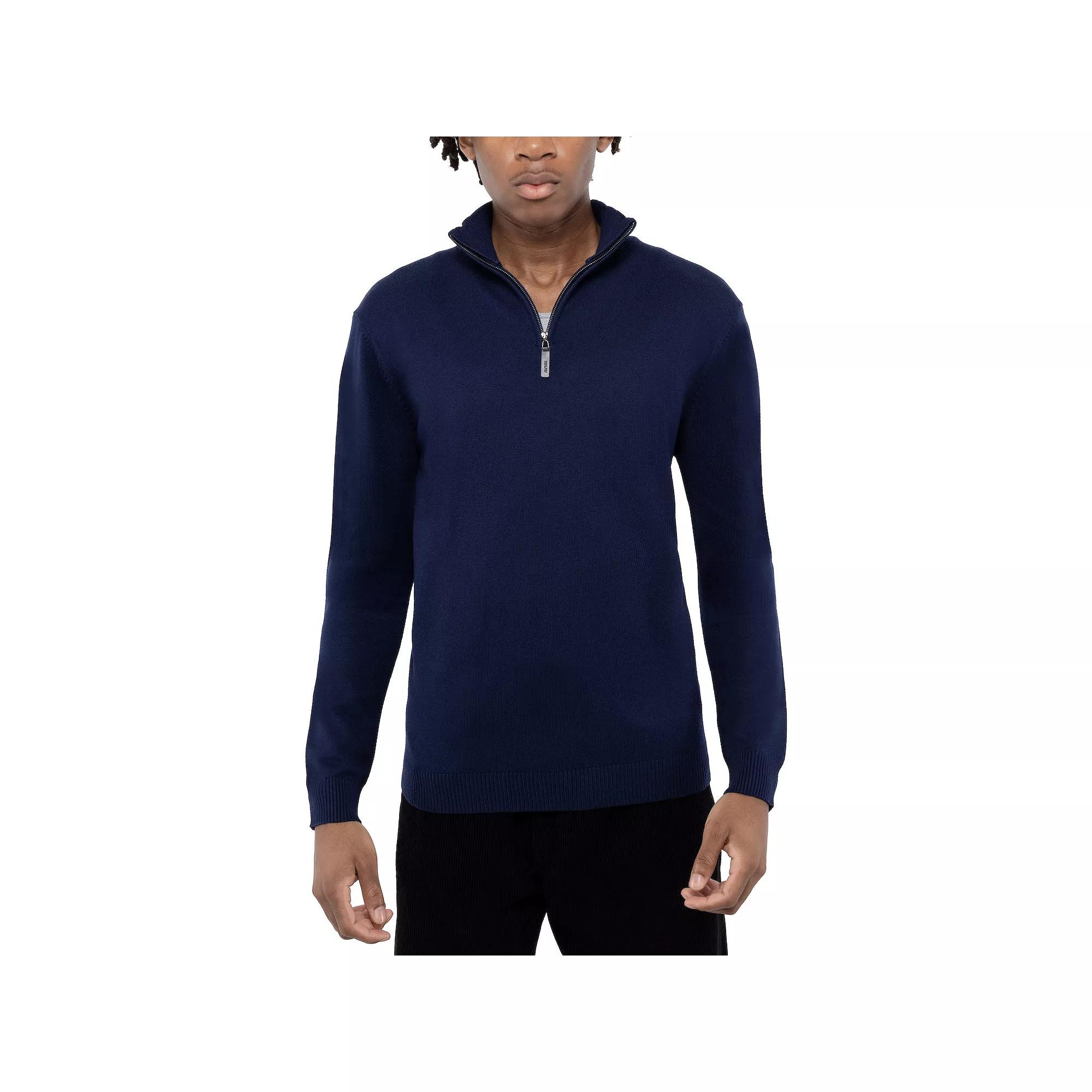 Men's Xray Quarter Zip Mockneck Sweater, Size: Medium, Blue Product Image