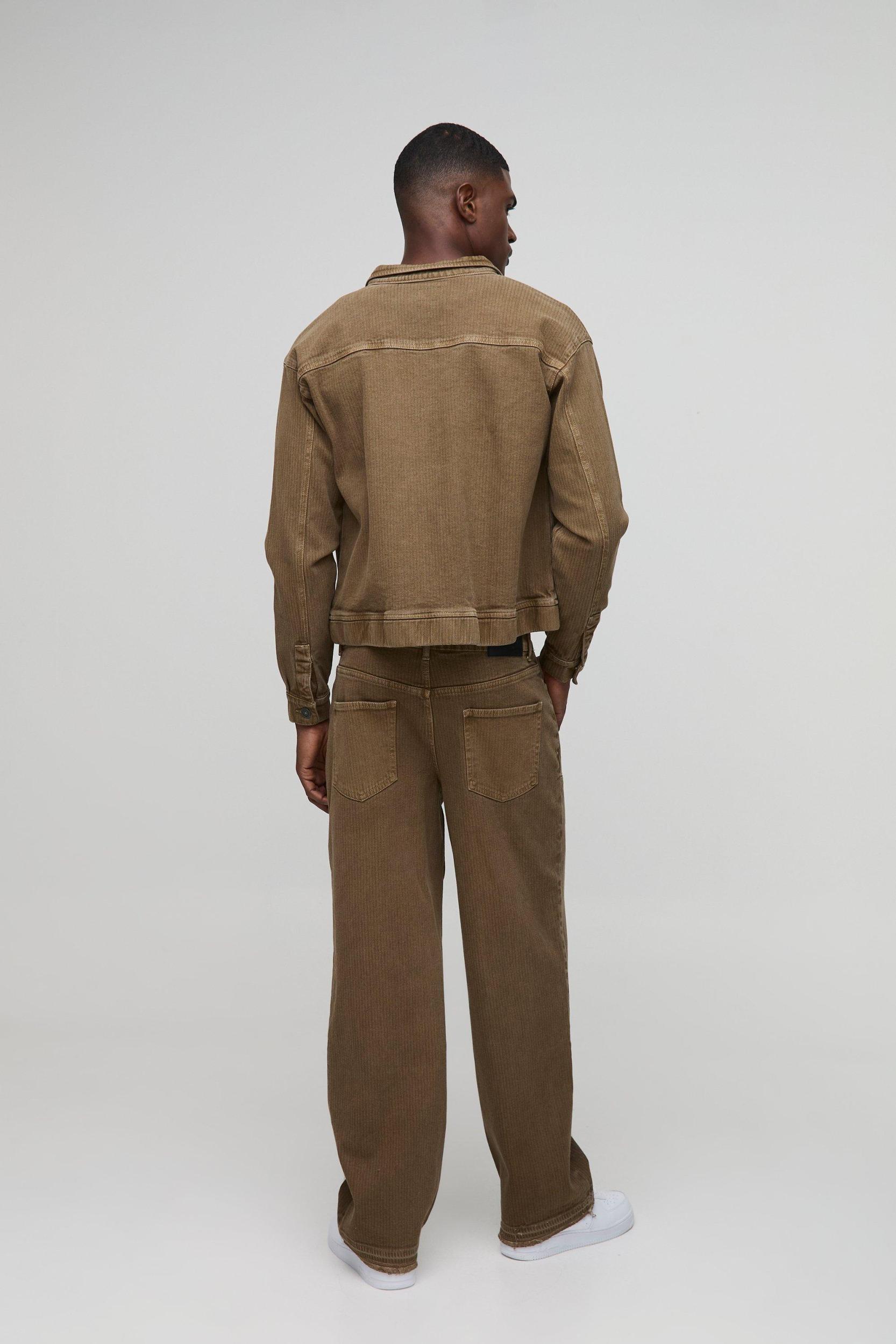 Relaxed Herringbone Twill Carpenter Trousers | boohooMAN USA Product Image