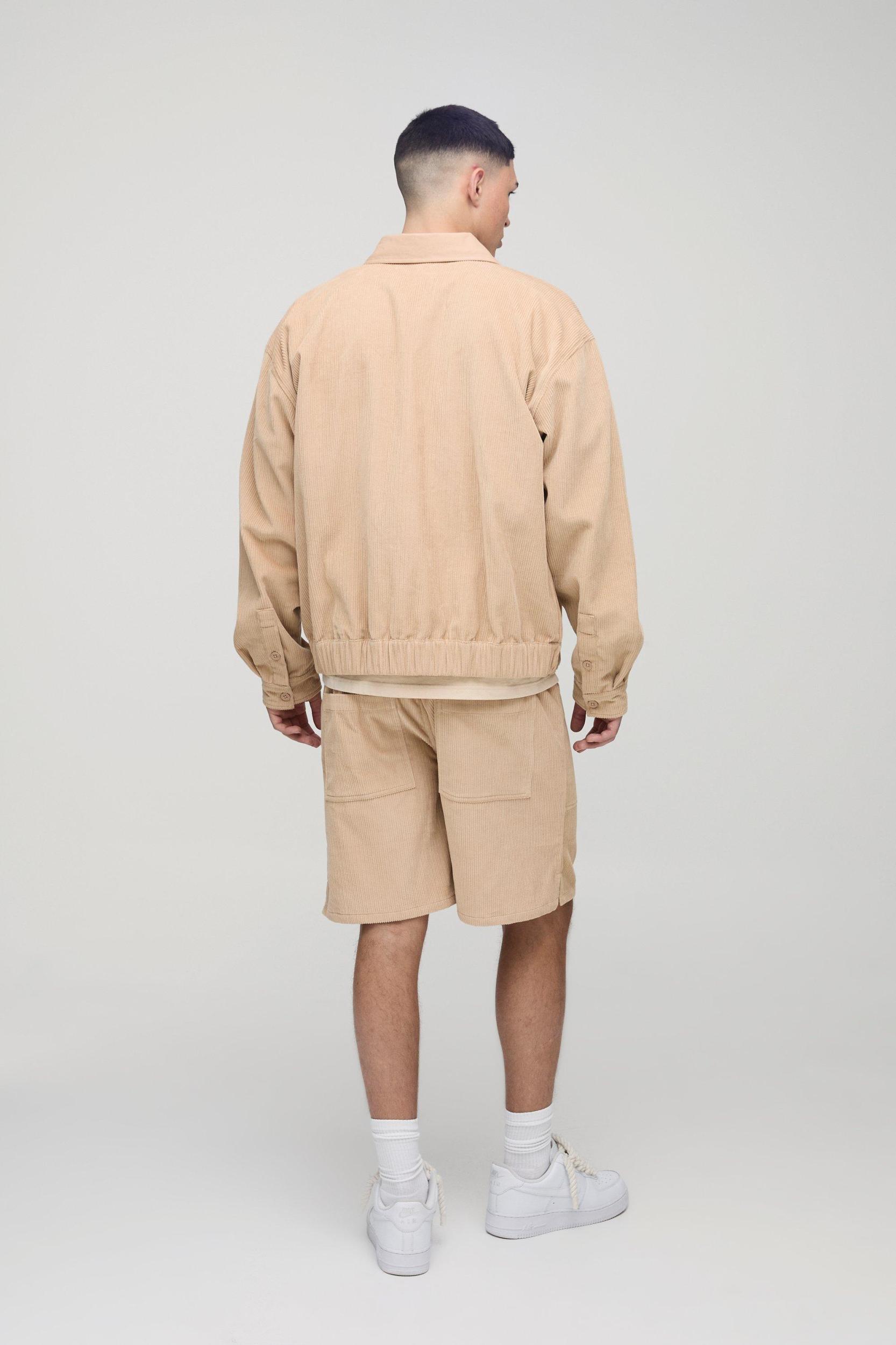 Elasticated Waist Relaxed Corduroy Shorts | boohooMAN USA Product Image