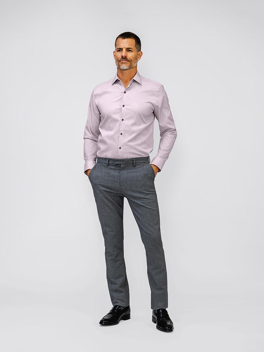 Men's AeroZero Dress Shirt - Burgundy End on End Male Product Image