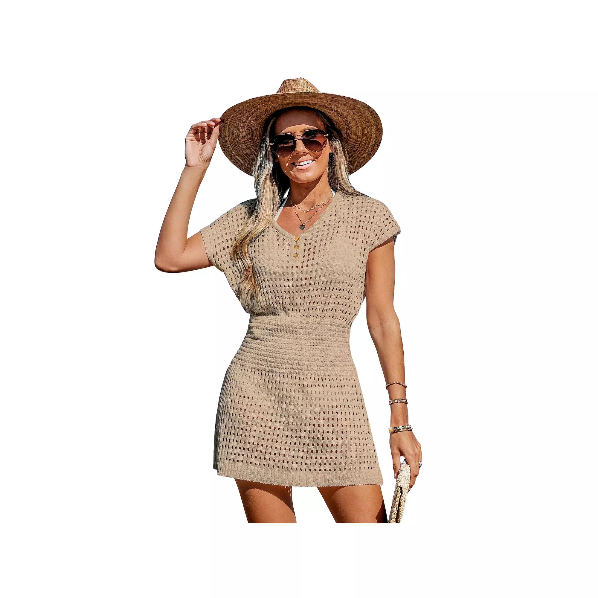 Women's Cupshe Cutout Crochet Cover-Up Dress,  Product Image