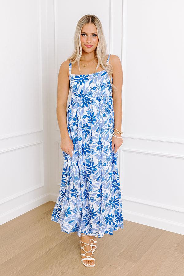 Tranquil Time Floral Midi in Blue Product Image