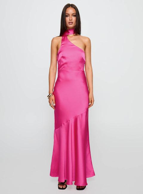 Elixaire Scarf Maxi Dress Pink Product Image