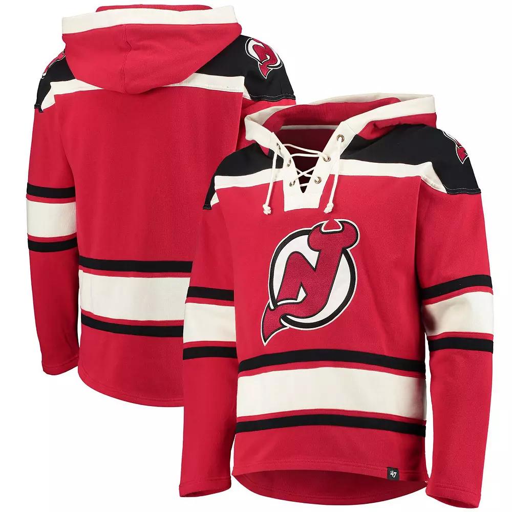 Men's '47 Red New Jersey Devils Superior Lacer Pullover Hoodie,  Product Image