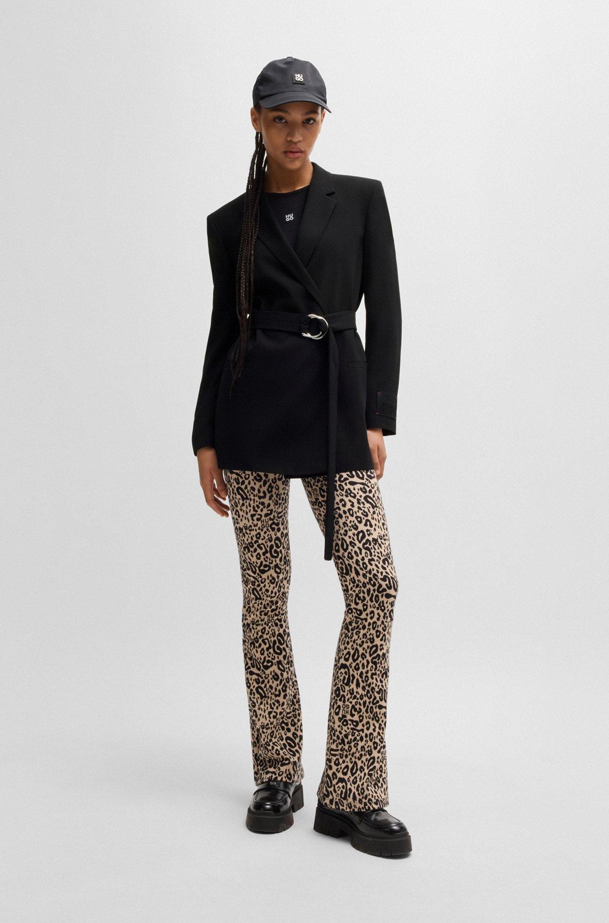 HUGO - Relaxed-fit long-length jacket with wrap front - Black Product Image