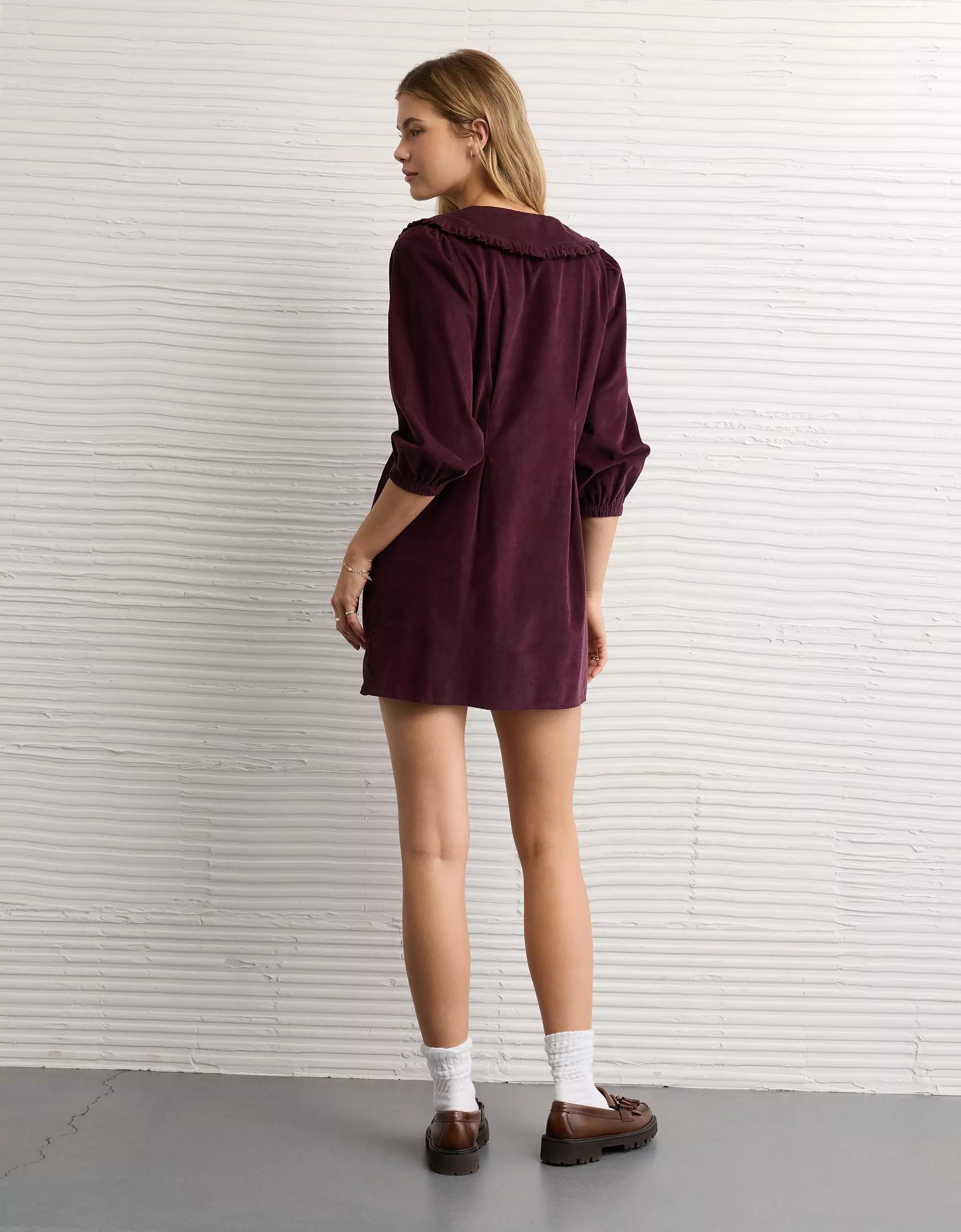 AE Button-Front Mini Dress Product Image