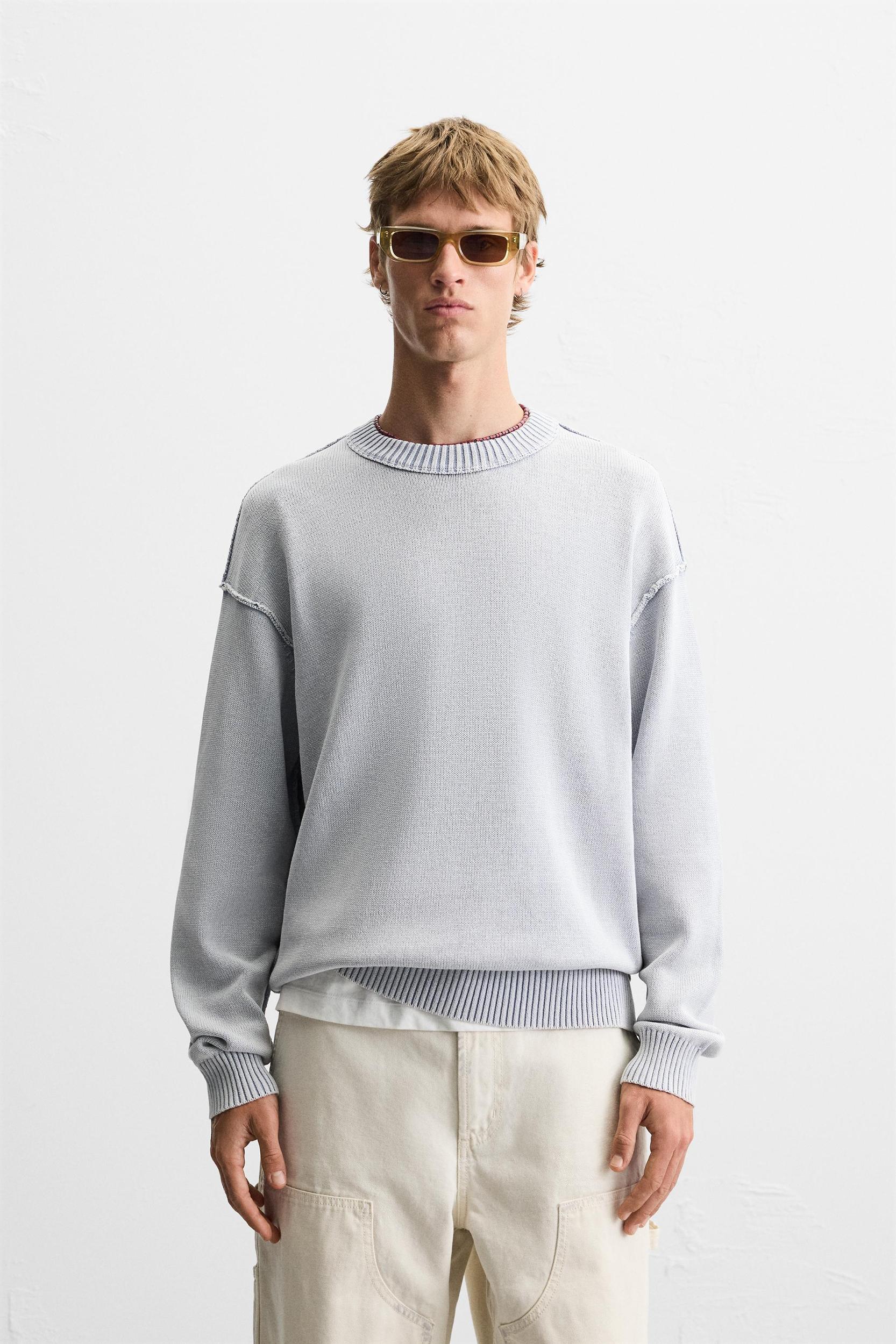 WASHED REVERSE EFFECT SWEATER Product Image