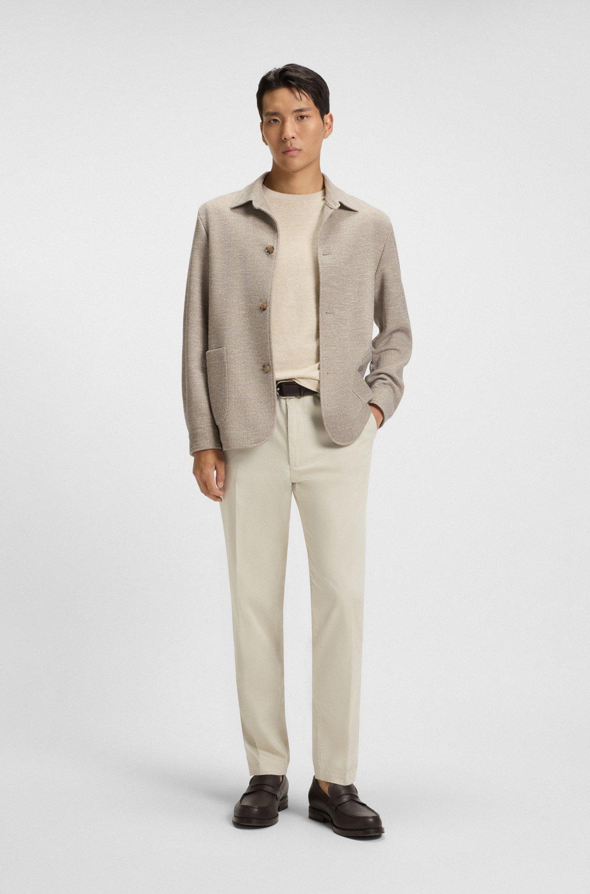 Relaxed-fit overshirt in patterned fabric Product Image