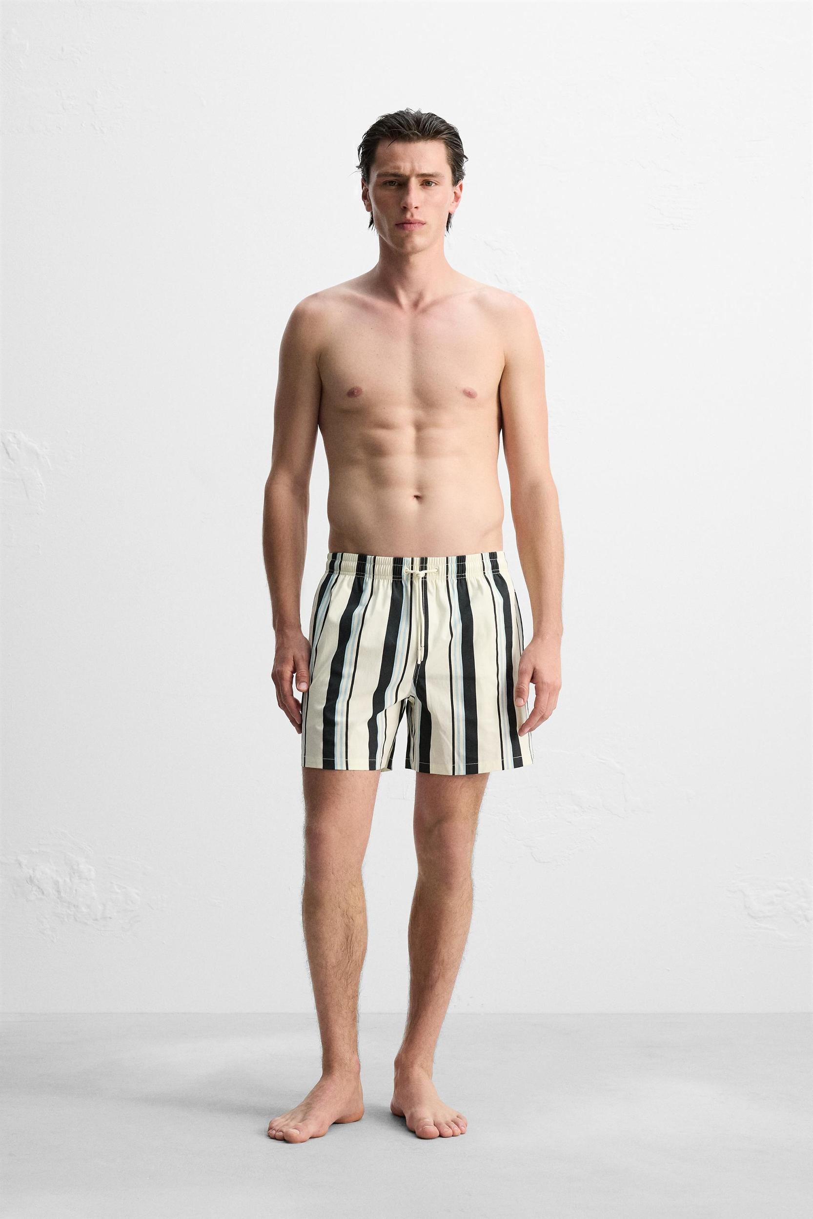 STRIPED MID-LENGTH SWIMSUIT Product Image