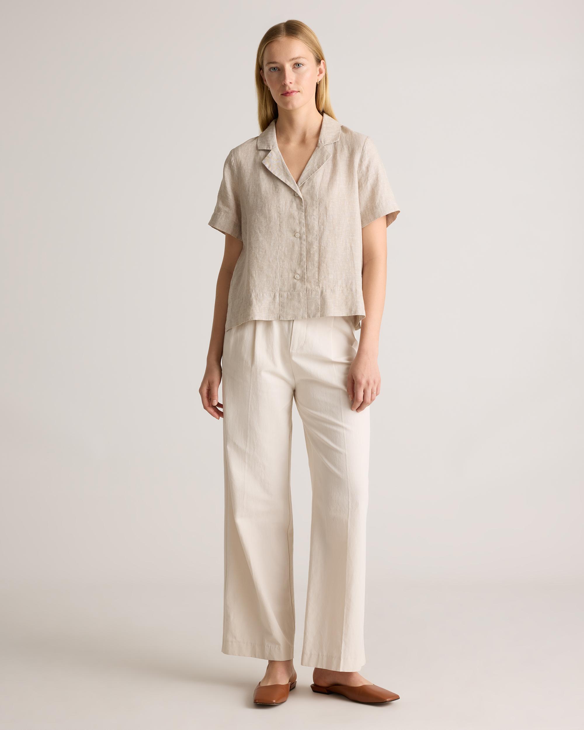 Quince | Women's 100% European Linen Short Sleeve Shirt Size XS Product Image