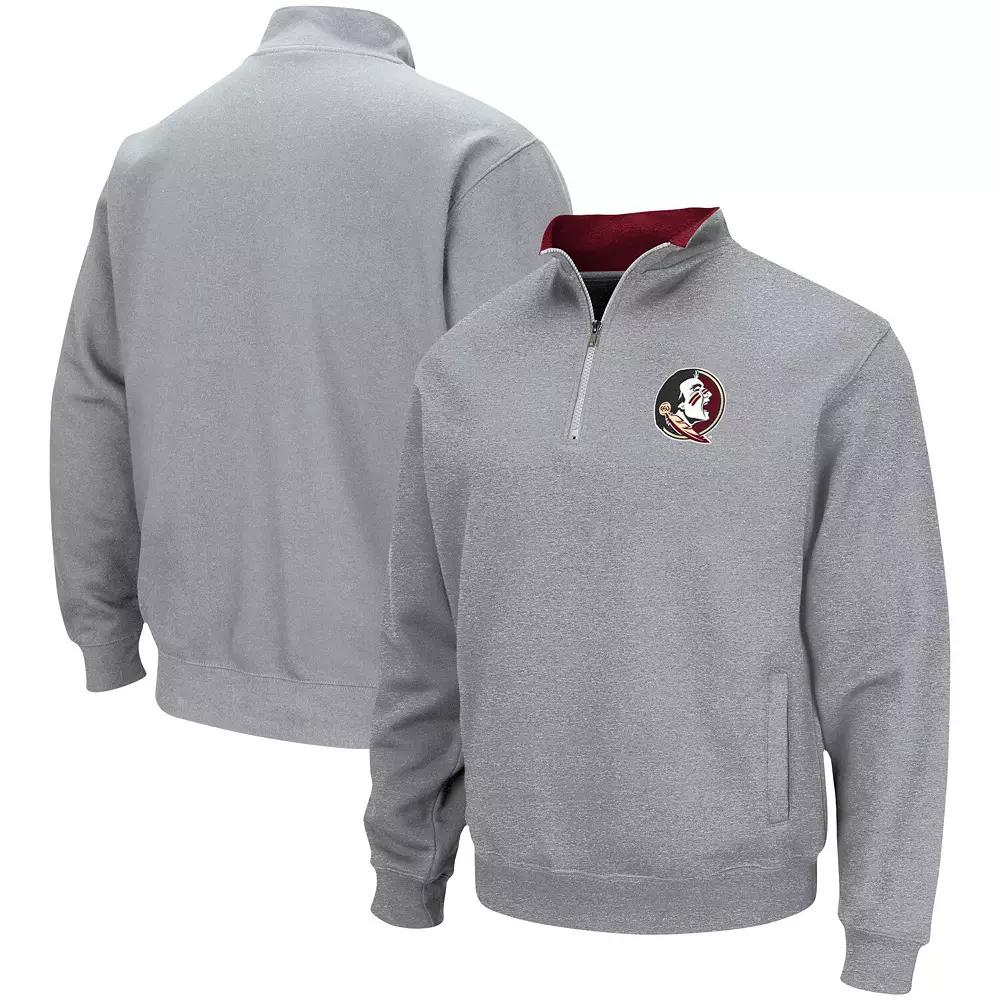 Men's Colosseum Heathered Gray Army Black Knights Tortugas Team Logo Quarter-Zip Jacket,  Product Image