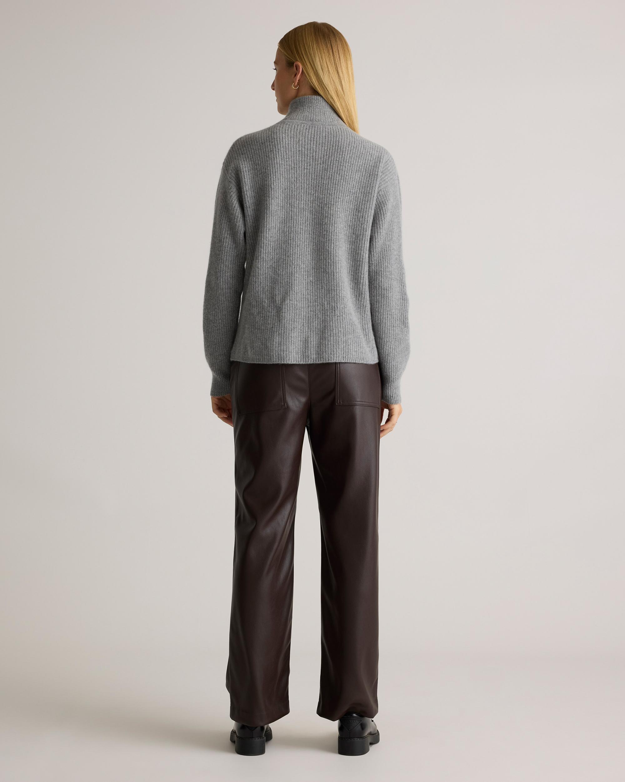 Quince | Women's Mongolian Cashmere Fisherman Quarter Zip Sweater Product Image
