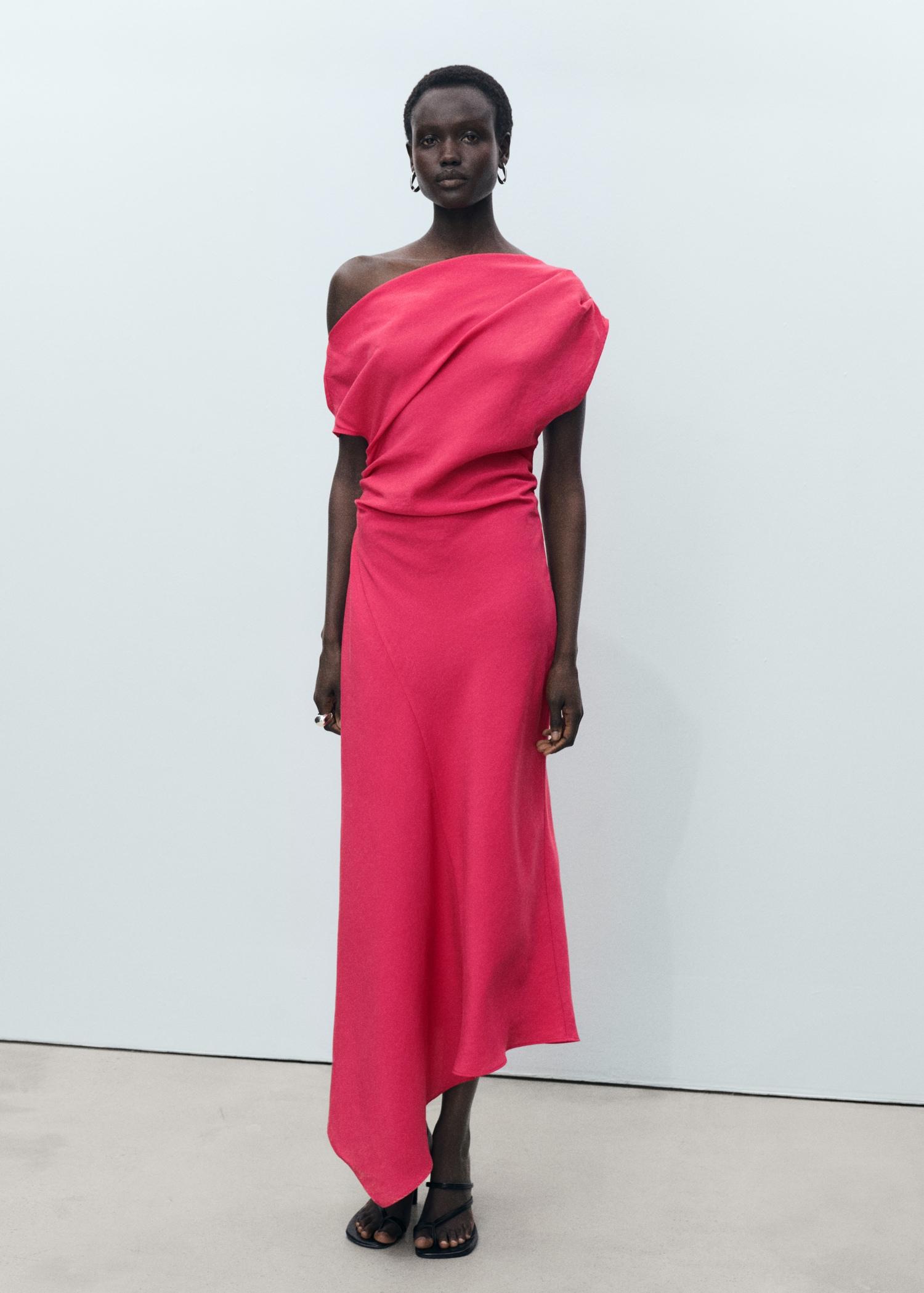 Asymmetrical modal dress - Women | MANGO USA Product Image