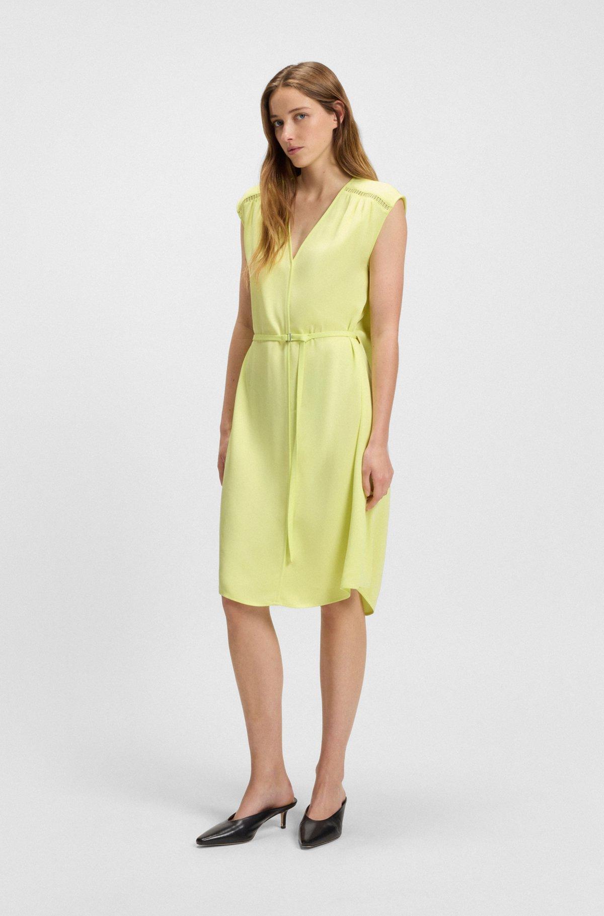V-neck dress with integrated belt Product Image