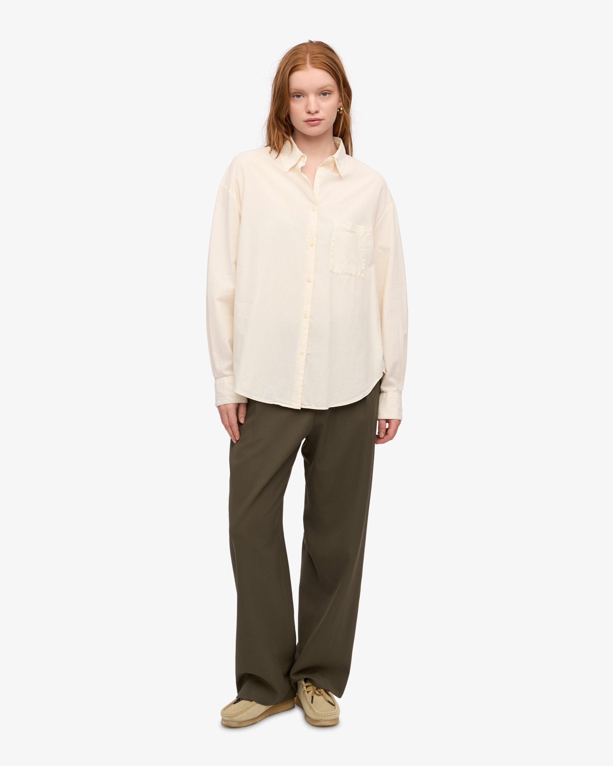 Organic Oversized Shirt - Ivory White Product Image