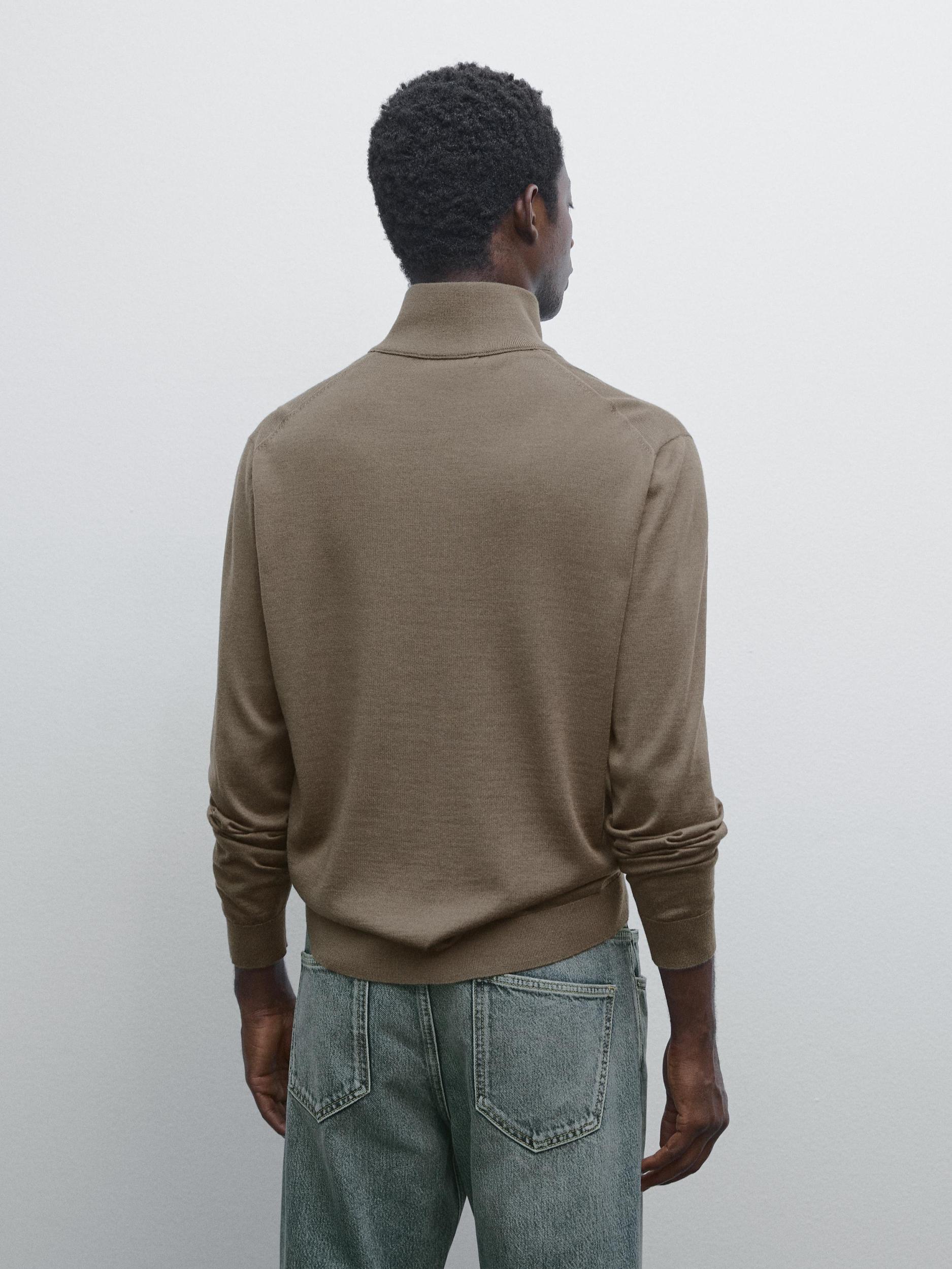 Quarter-zip knit sweater Product Image