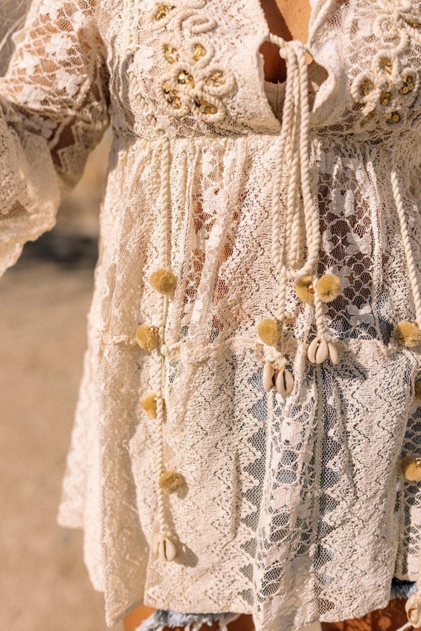 Resort Fling Embellish Lace Top Product Image