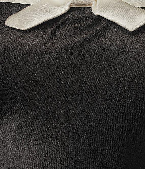 B. Darlin Satin Strapless Bow Front Dress Product Image