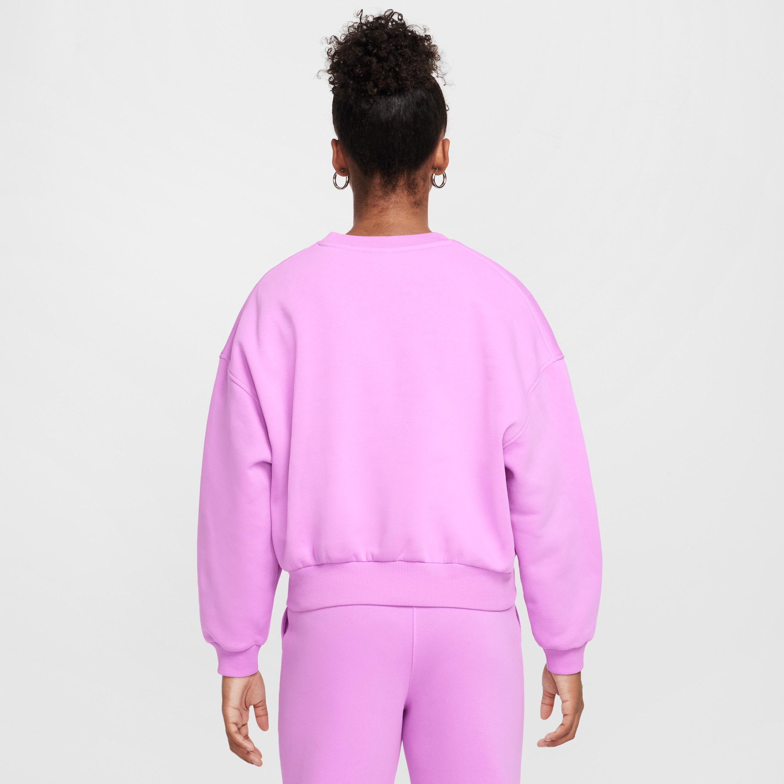 Unisex Nike Sportswear Club Fleece Girls Boxy Crew-Neck Sweatshirt | FZ9244-532 Product Image