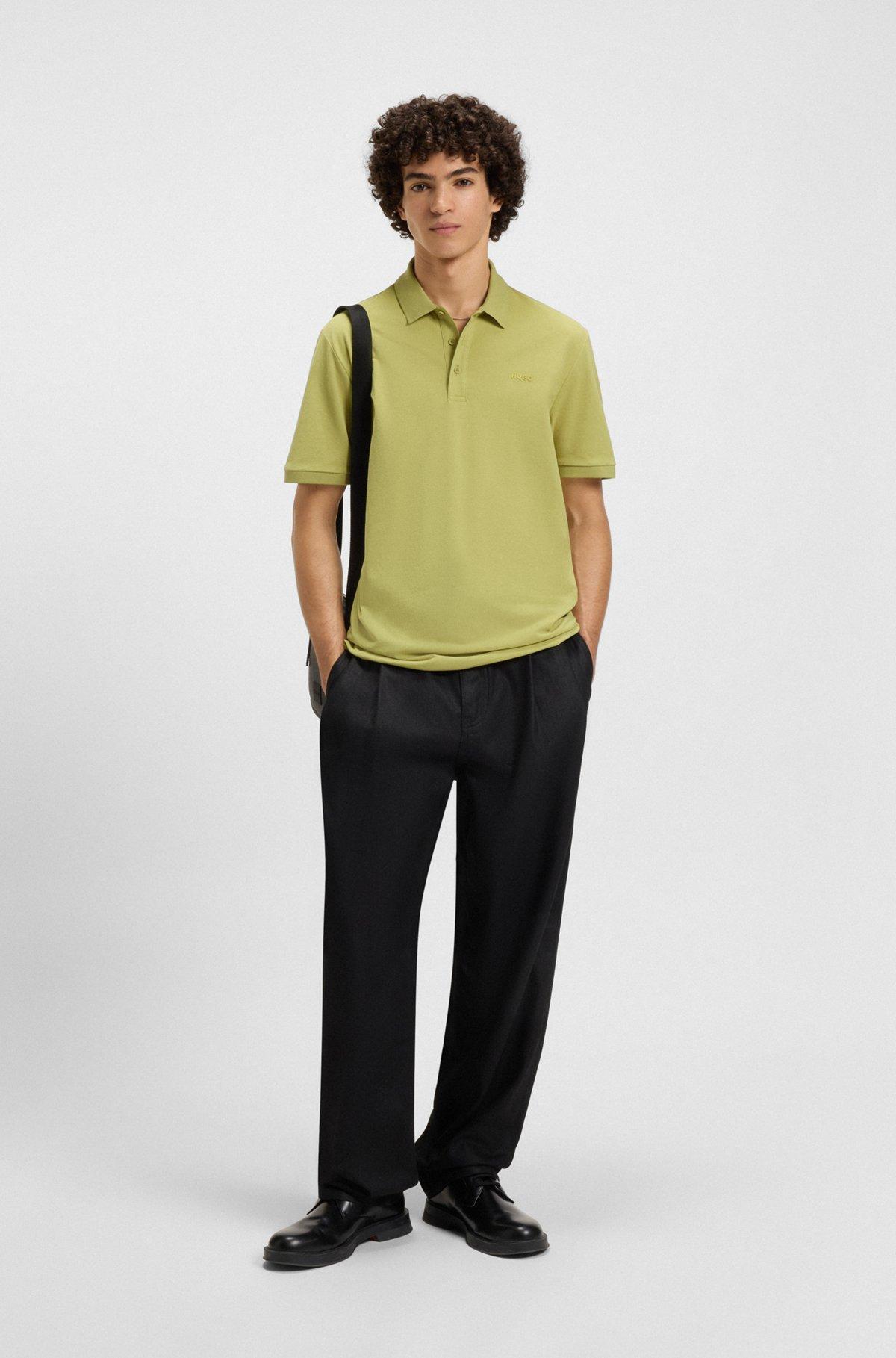 Cotton-piqué polo shirt with all-over print Product Image
