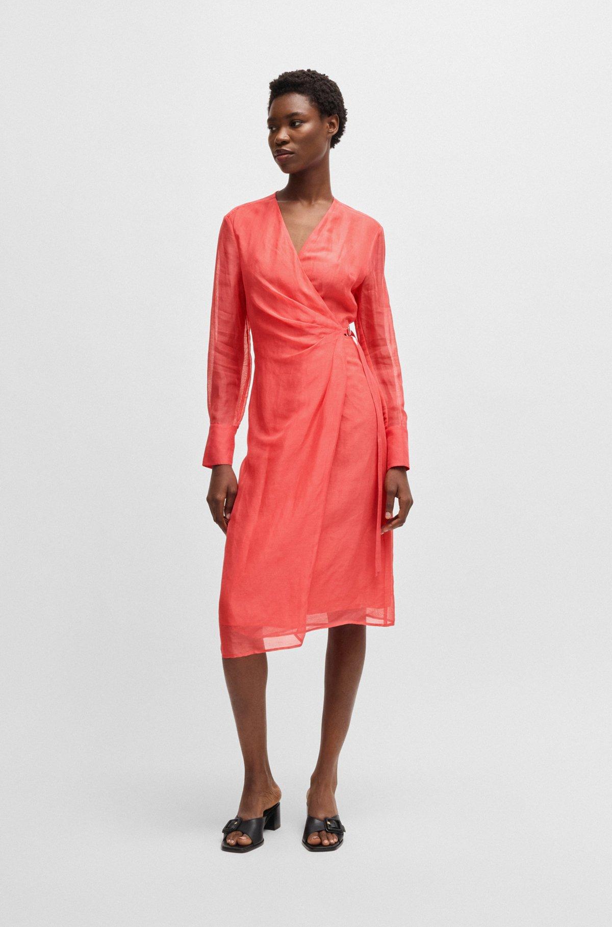 Wrap dress with sheer detailing Product Image