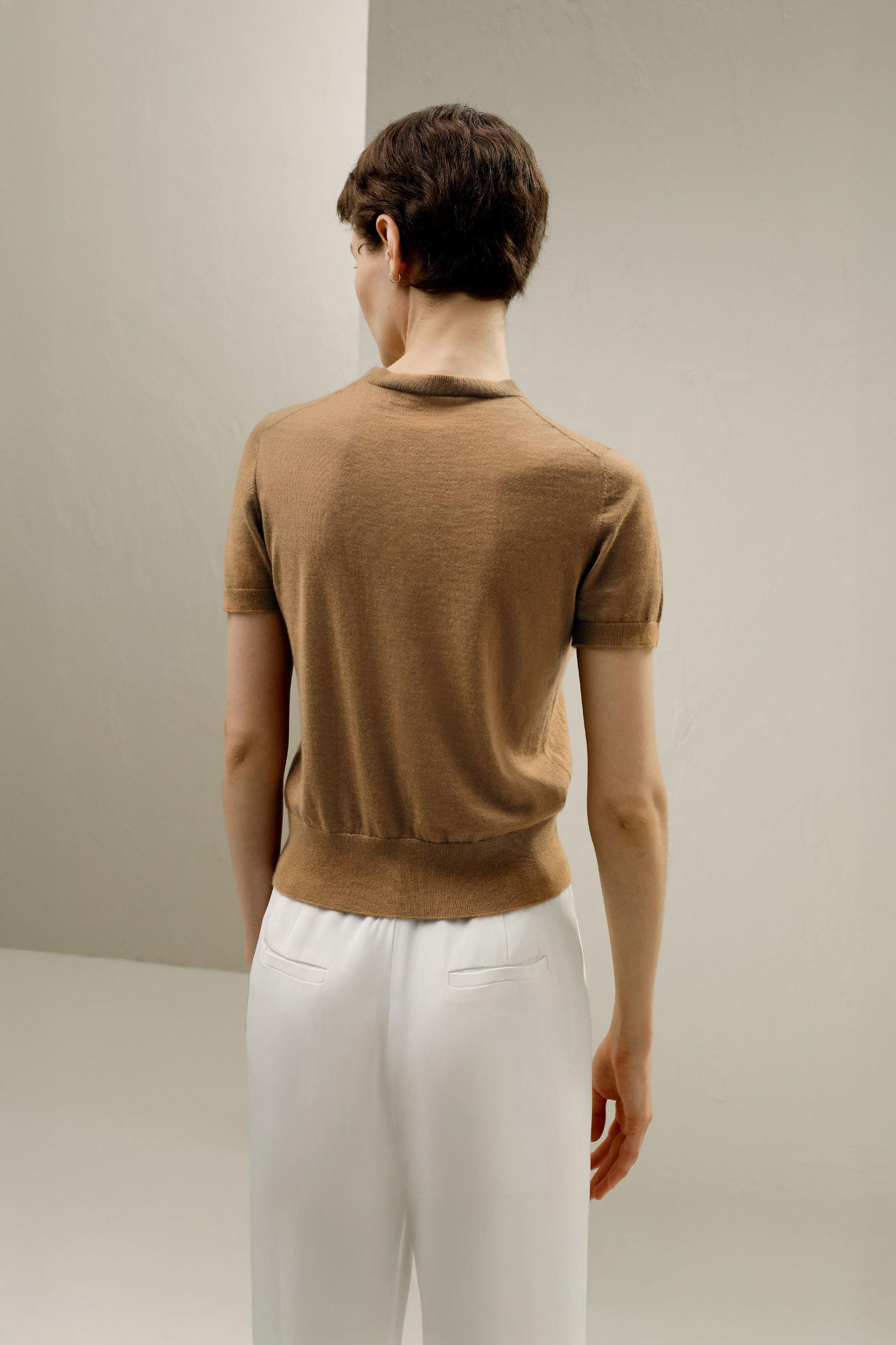 LILYSILK Short Sleeve Cashmere Jumper for Women Black 100% A-Grade Cashmere Soft Round Neck T-Shirt M Product Image