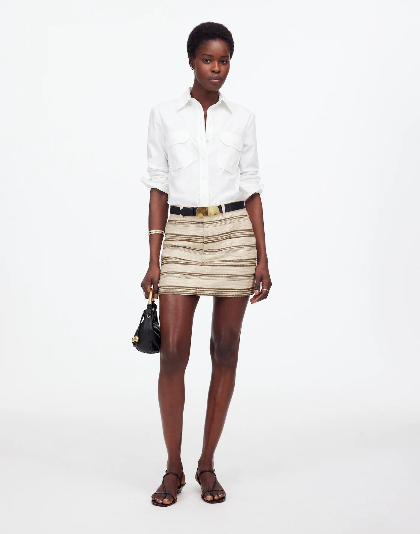 Mini Skirt in Striped Tweed Product Image