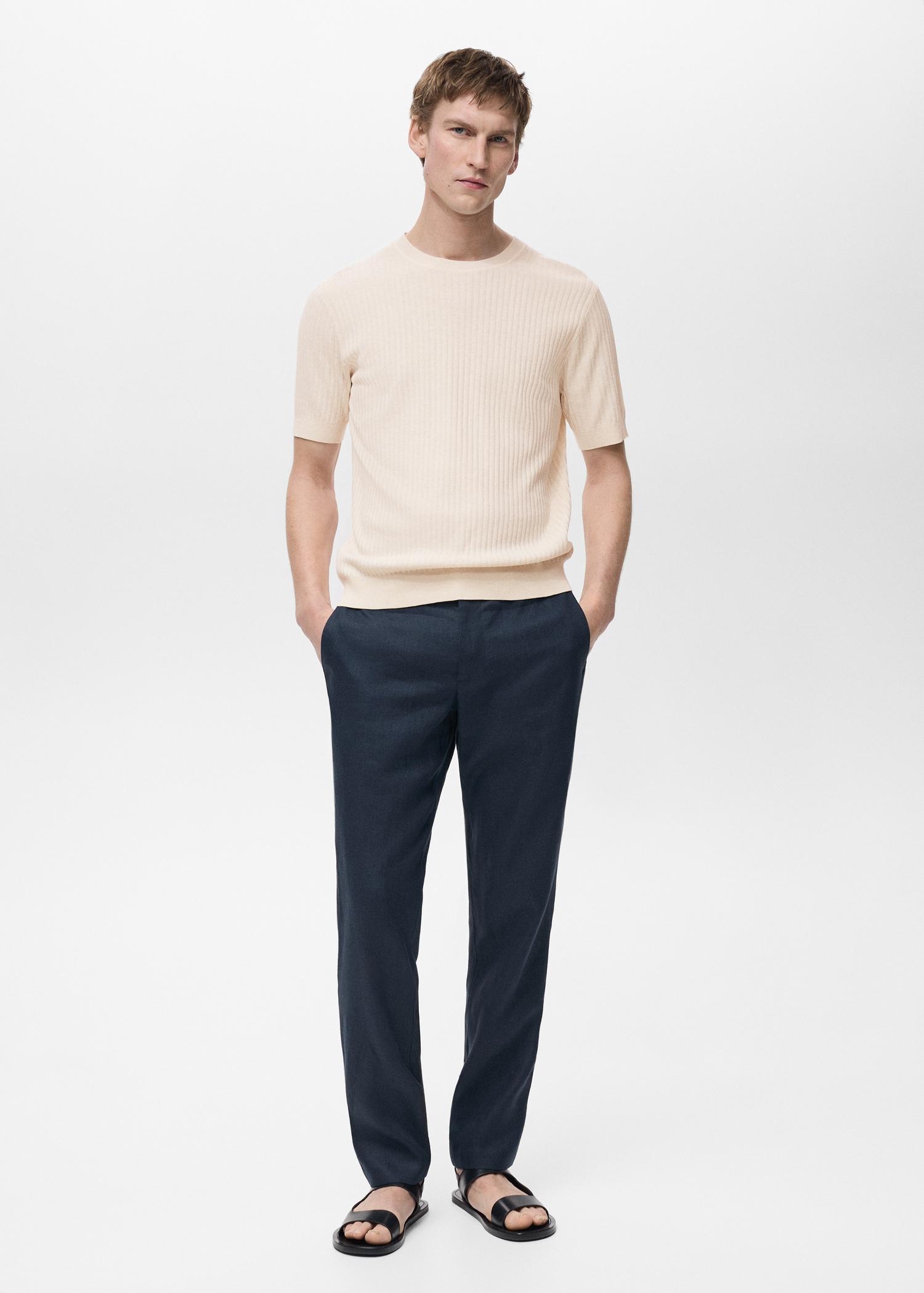 Slim-fit 100% linen pants - Men | MANGO USA Product Image
