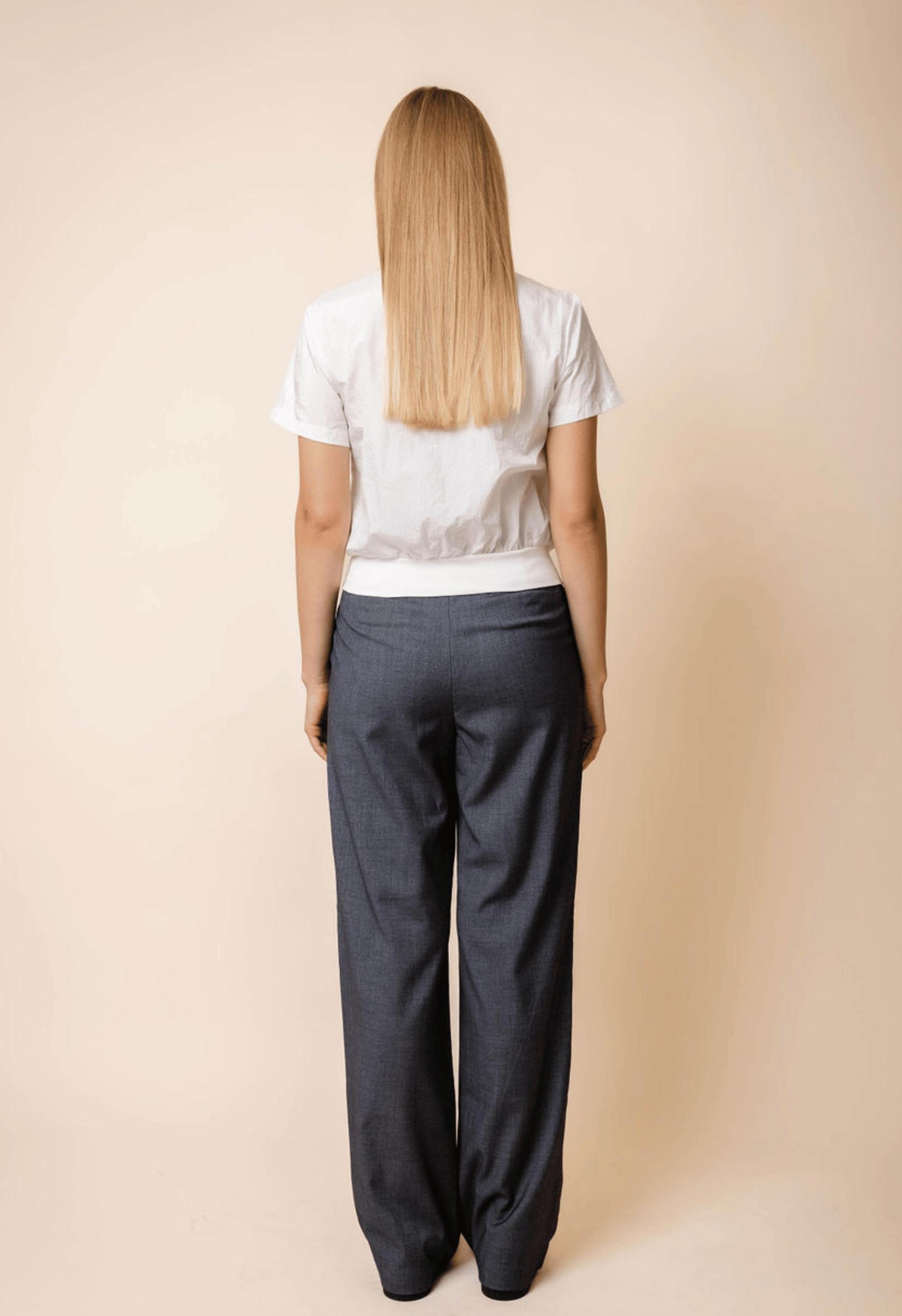 Criss Cross Dress Pant in Charcoal Product Image