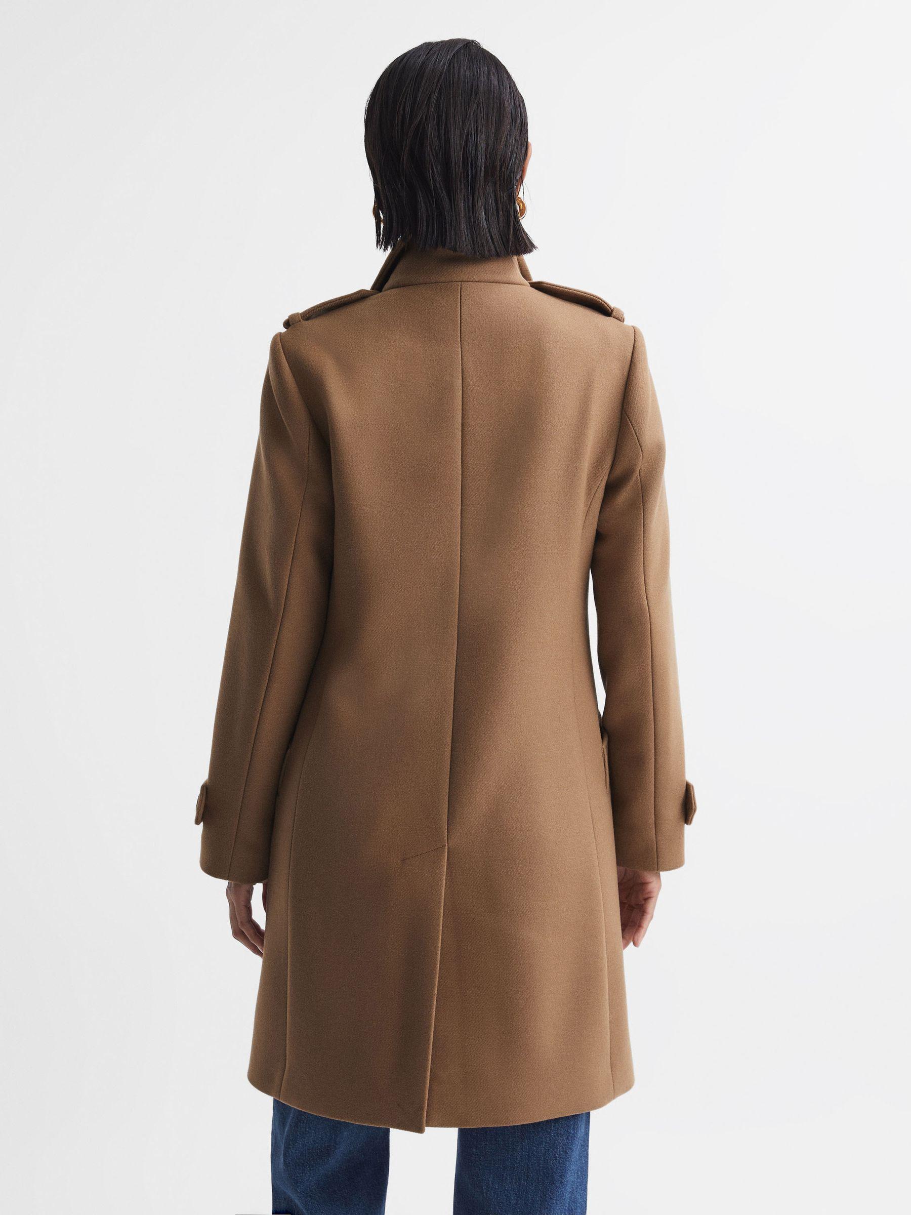 Wool Blend Double Breasted Coat in Camel Product Image