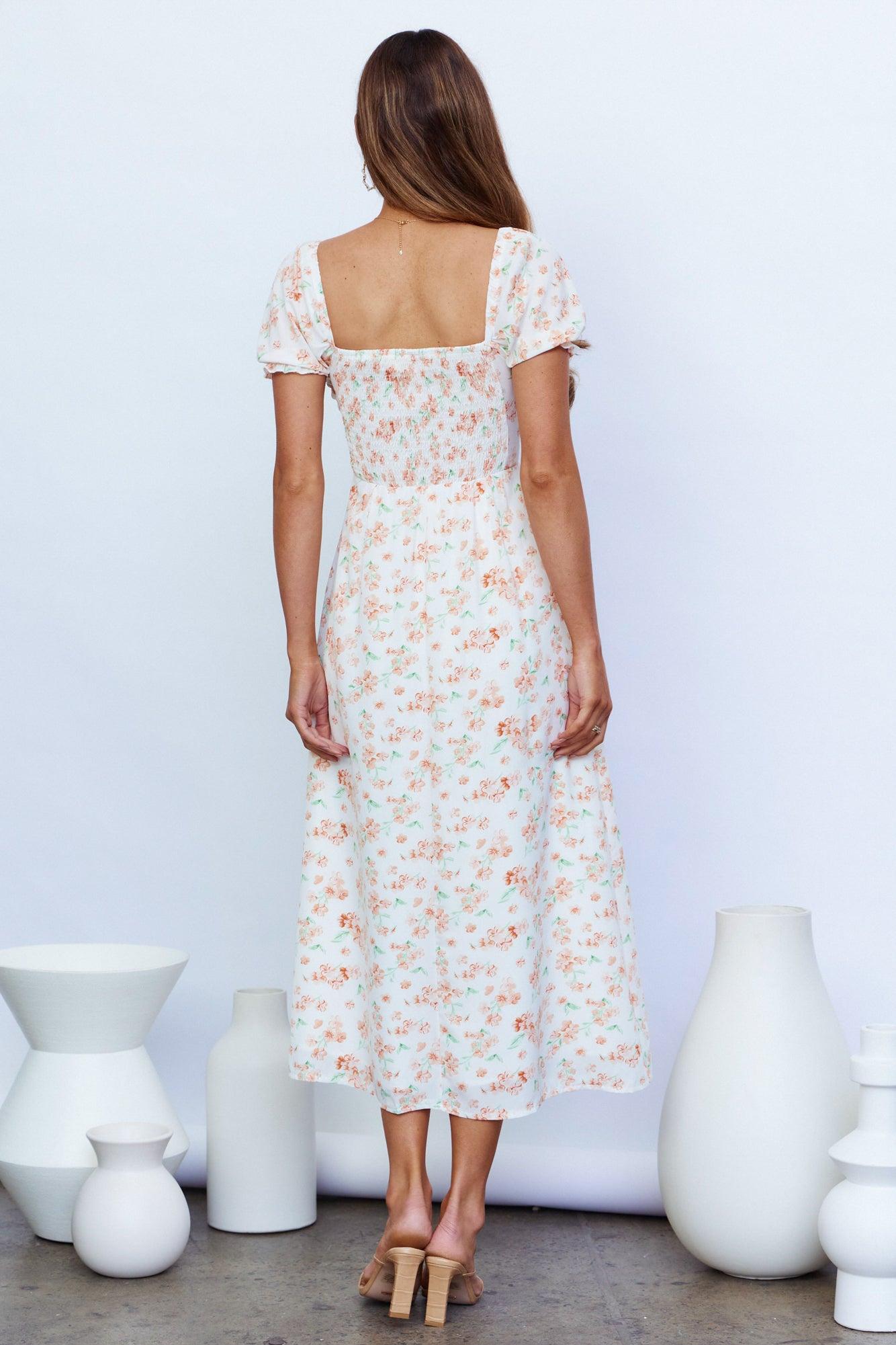 Not Too Far Midi Dress White Product Image