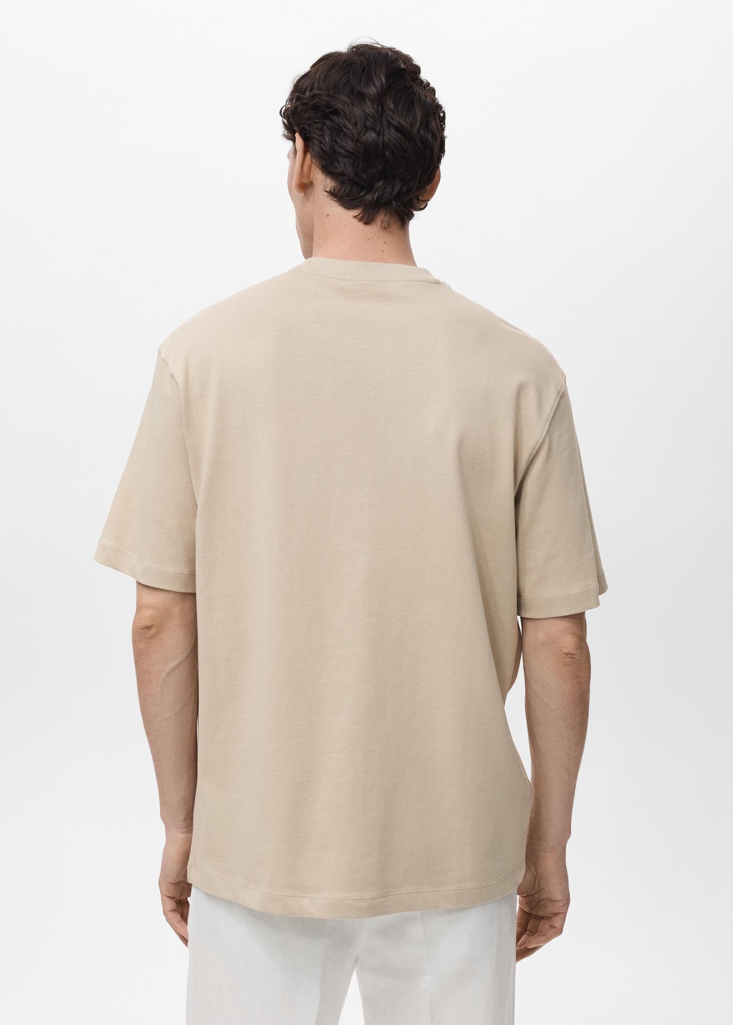 100% cotton relaxed-fit t-shirt - Men | MANGO USA Product Image