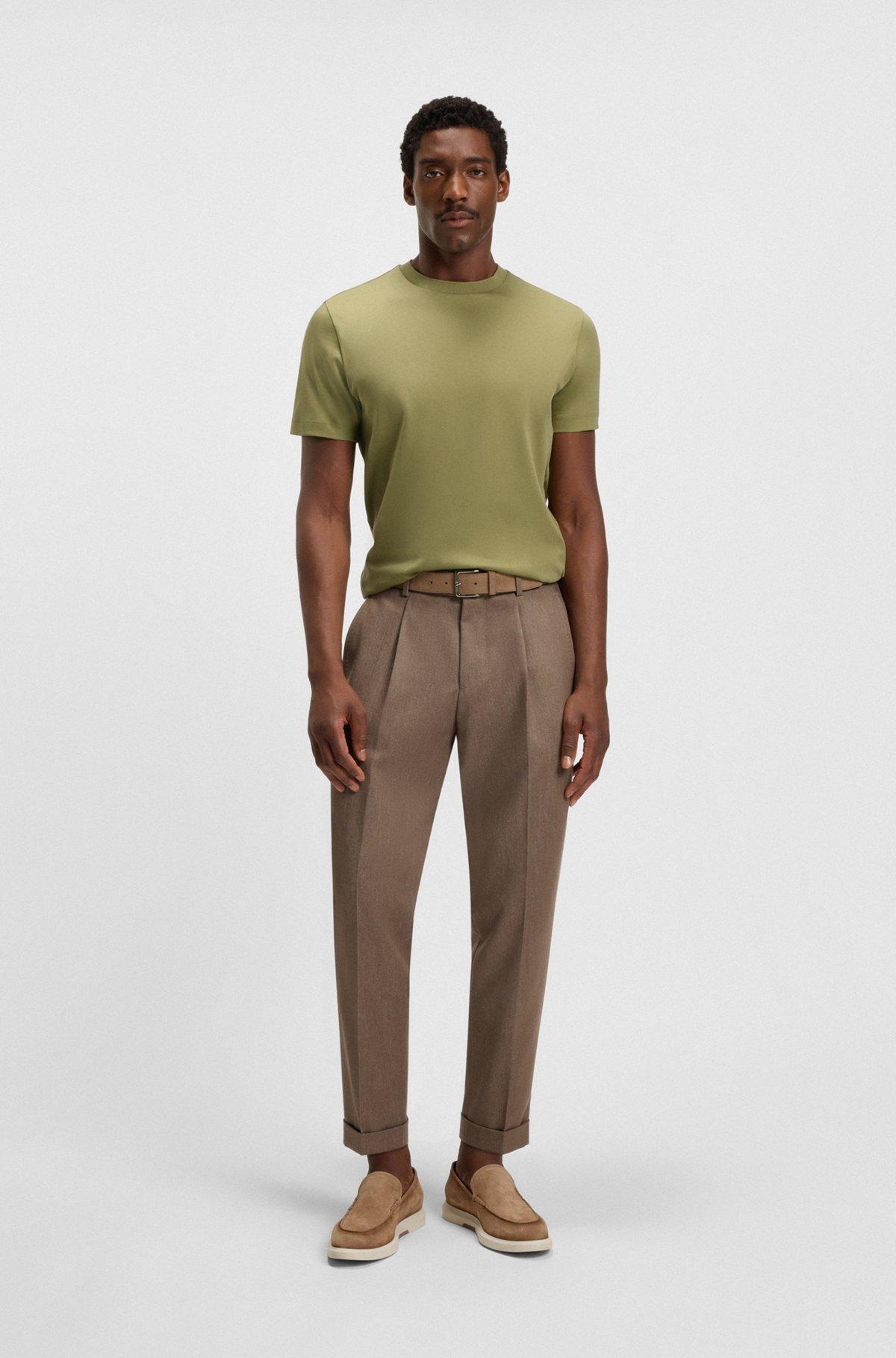 Mercerized-cotton T-shirt with two-tone monograms Product Image