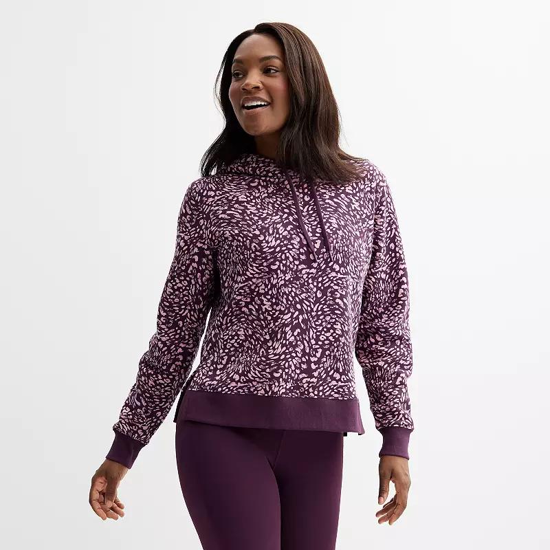 Womens Tek Gear Ultrasoft Fleece Hoodie Purple Spots Product Image