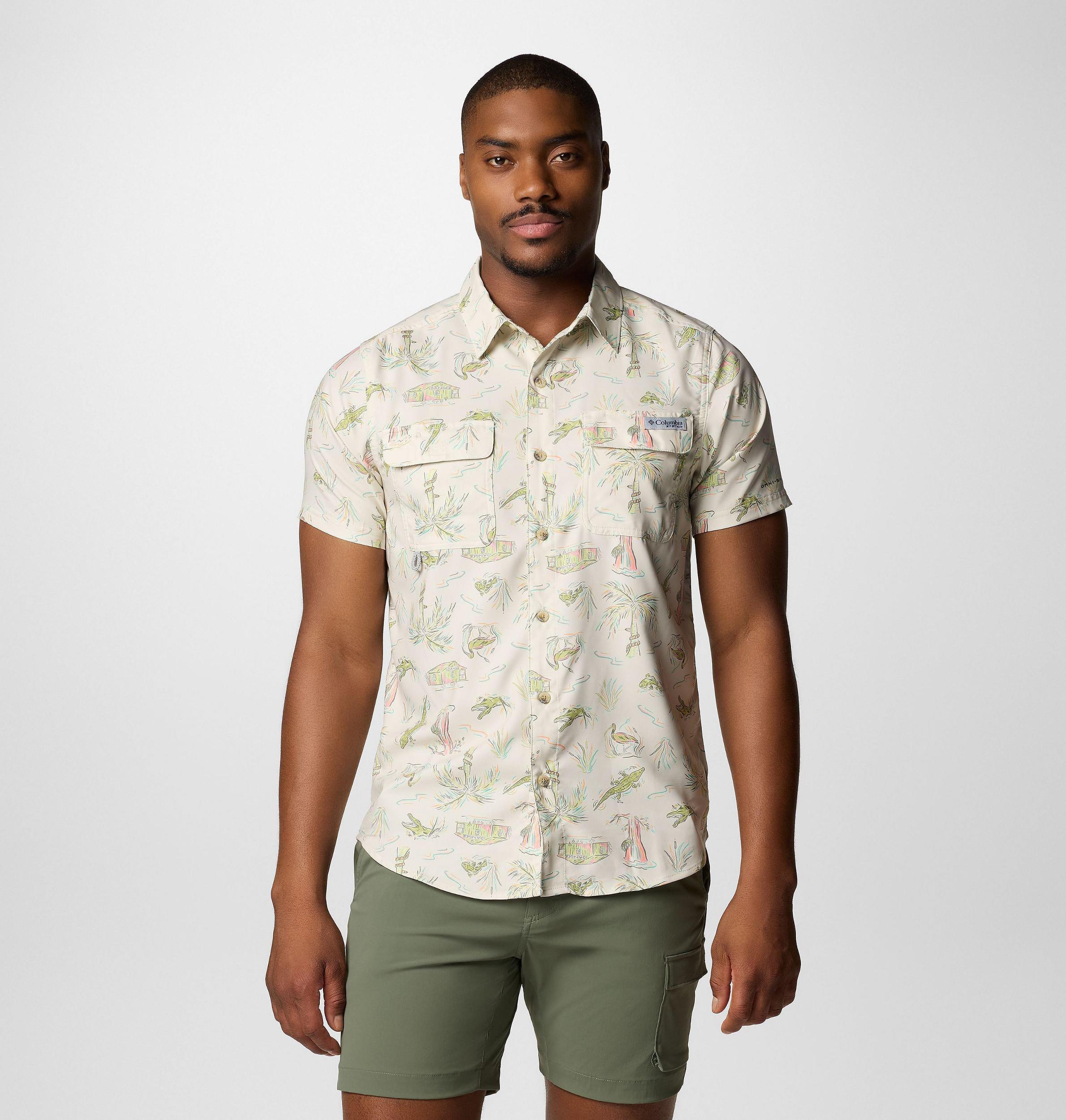 Columbia Mens PFG Uncharted Printed Short Sleeve Shirt- Product Image