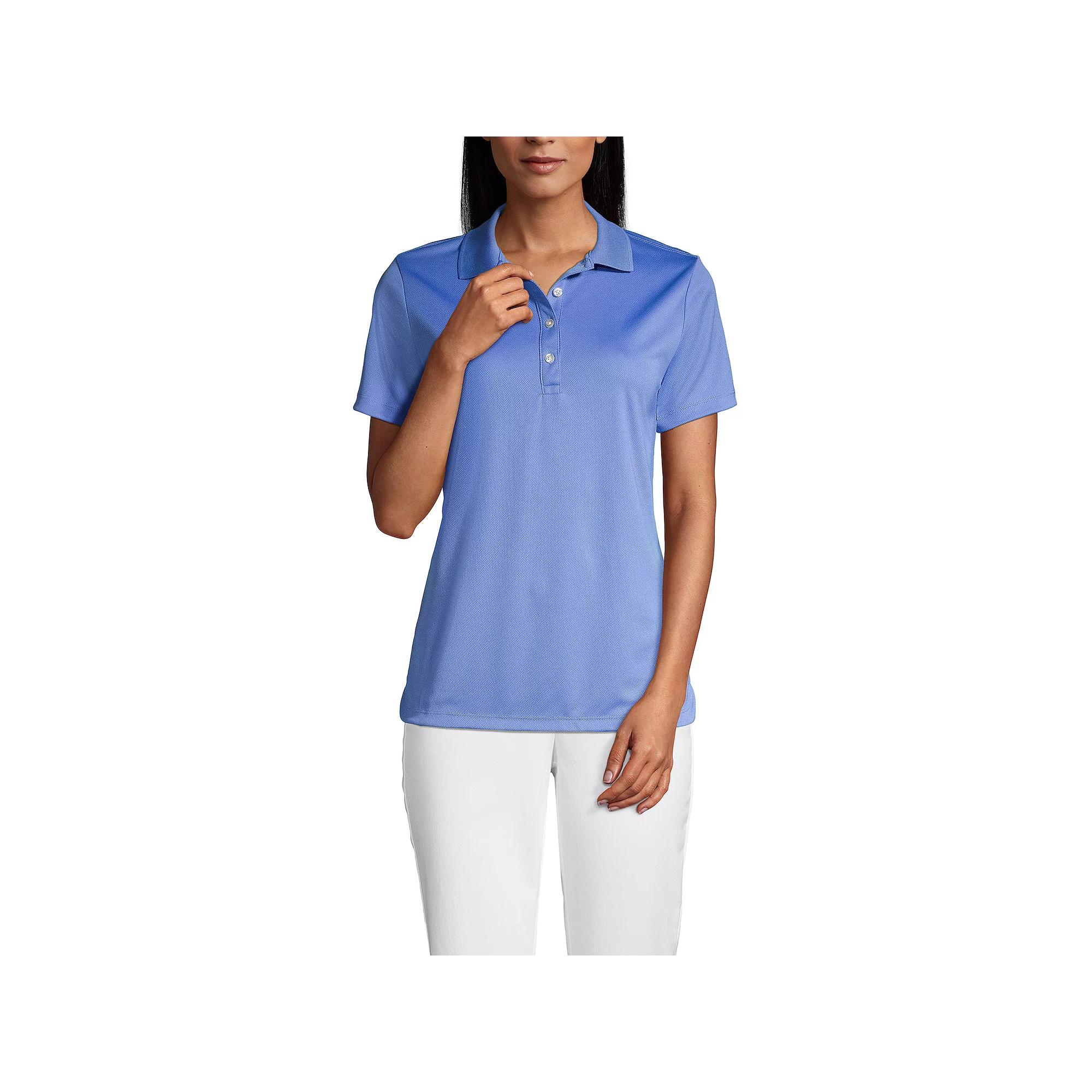 Women's Lands' End Short Sleeve Solid Active Polo Shirt,  Product Image