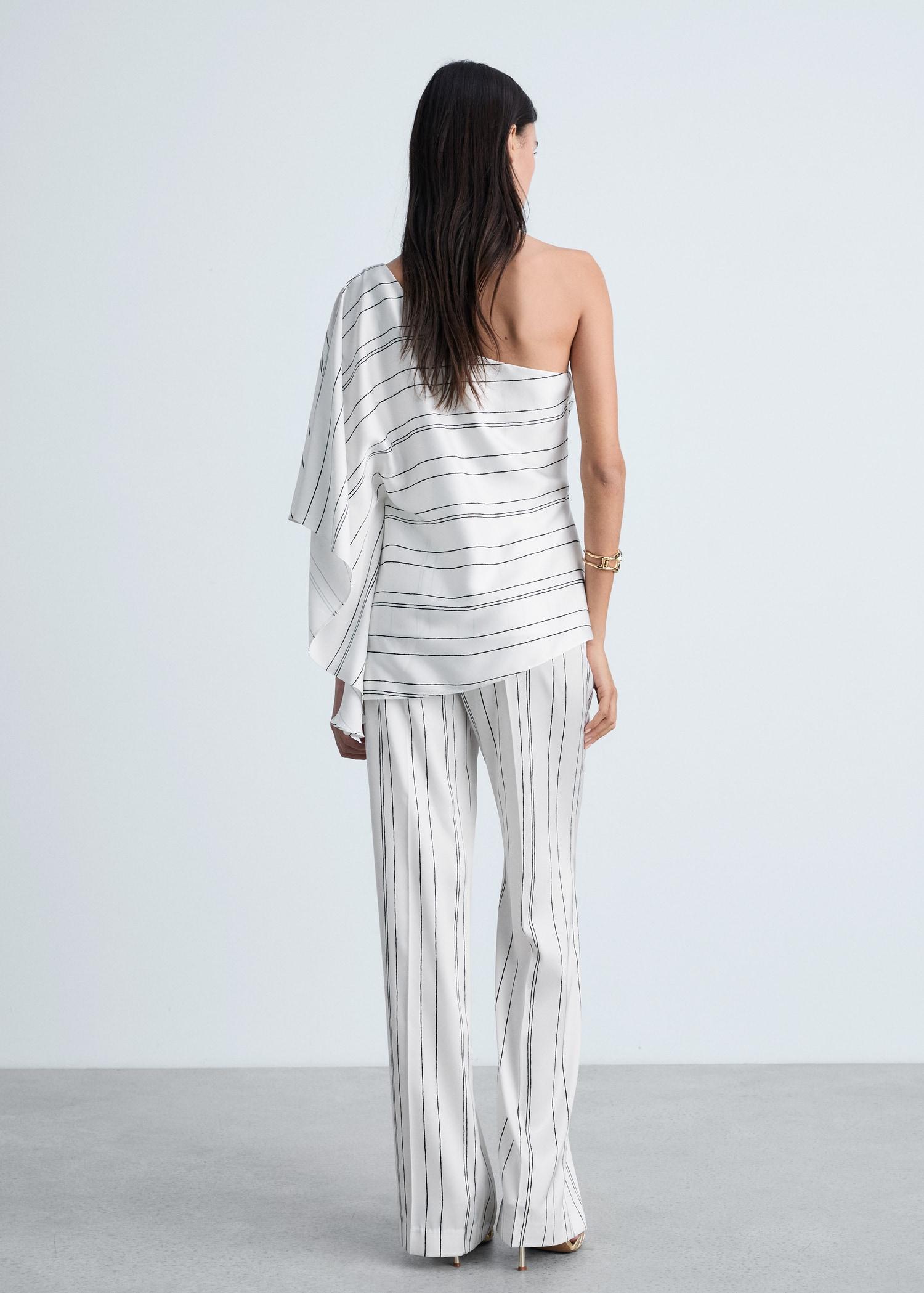 Straight striped trousers - Women | MANGO USA Product Image