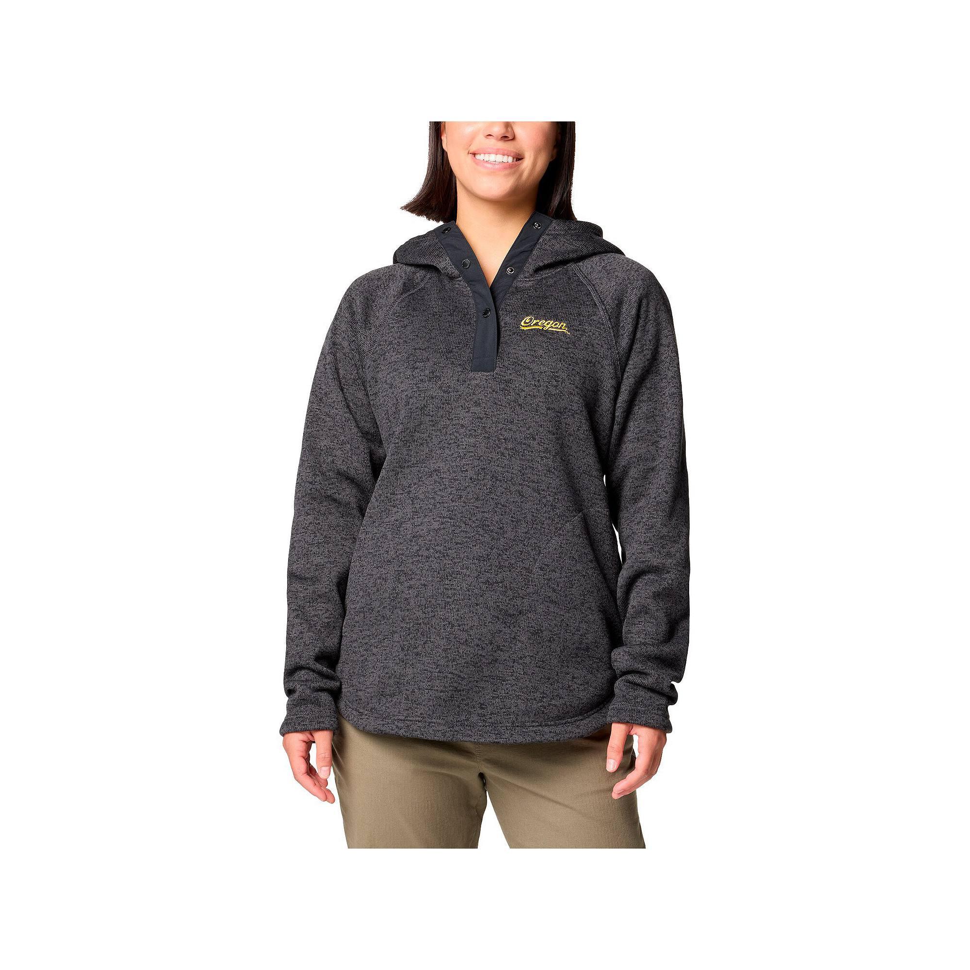 Women's Columbia Gray Oregon Ducks Sweater Weather Raglan Pullover Hoodie,  Product Image