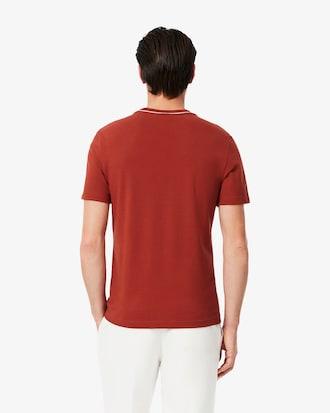 Men's Stretch Piqué Striped Collar T-Shirt Product Image