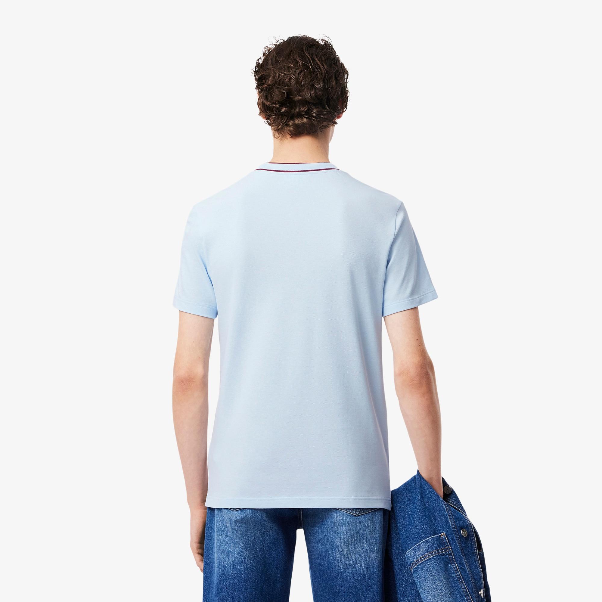 Men's Stretch Piqué Striped Collar T-Shirt Product Image