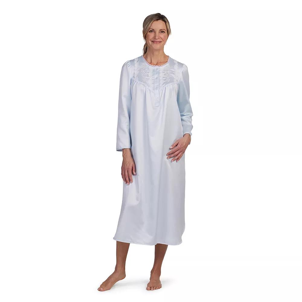 Women's Miss Elaine Essentials Brushed Back Satin Long Gown,  Product Image