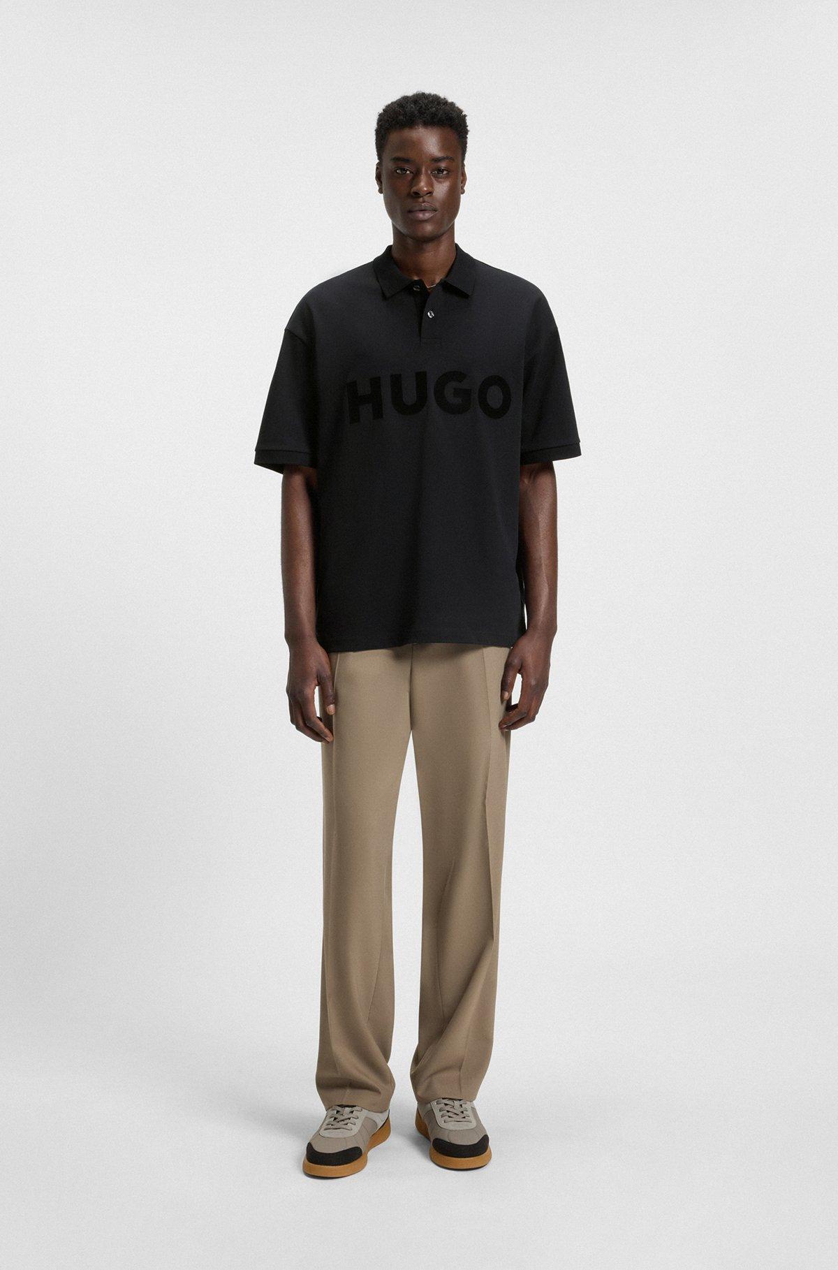 Oversize-fit polo shirt in cotton with tonal logo Product Image