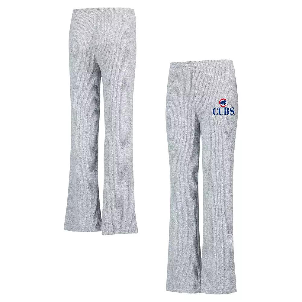 Women's Concepts Sport Gray Chicago Cubs Juniper Rib Knit Flare Sleep Pants,  Product Image