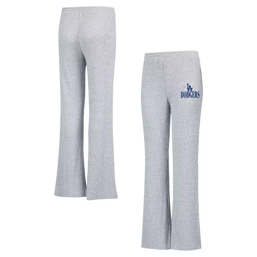 Women's Concepts Sport Gray Los Angeles Dodgers Juniper Rib Knit Flare Sleep Pants,  Product Image