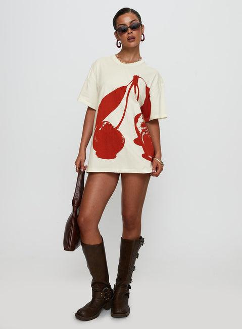 Cherrie Amore Oversized Tee White Product Image