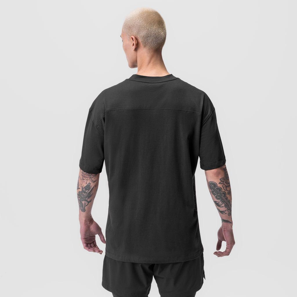 0779. Supima® Mesh Panel Oversized Tee - Dusk Black Product Image